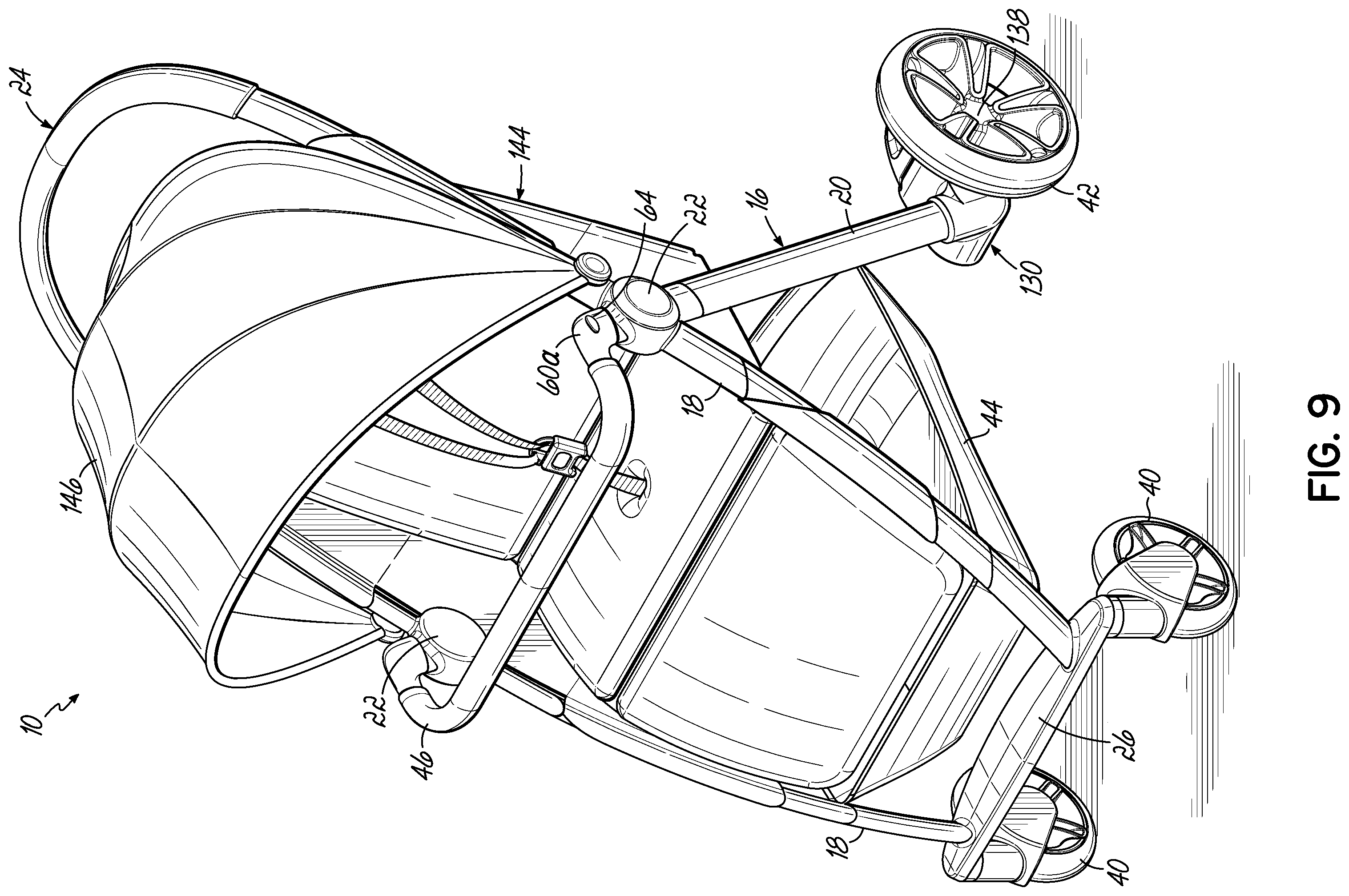 Patent US11787461 Figure 9 – Stroller system
