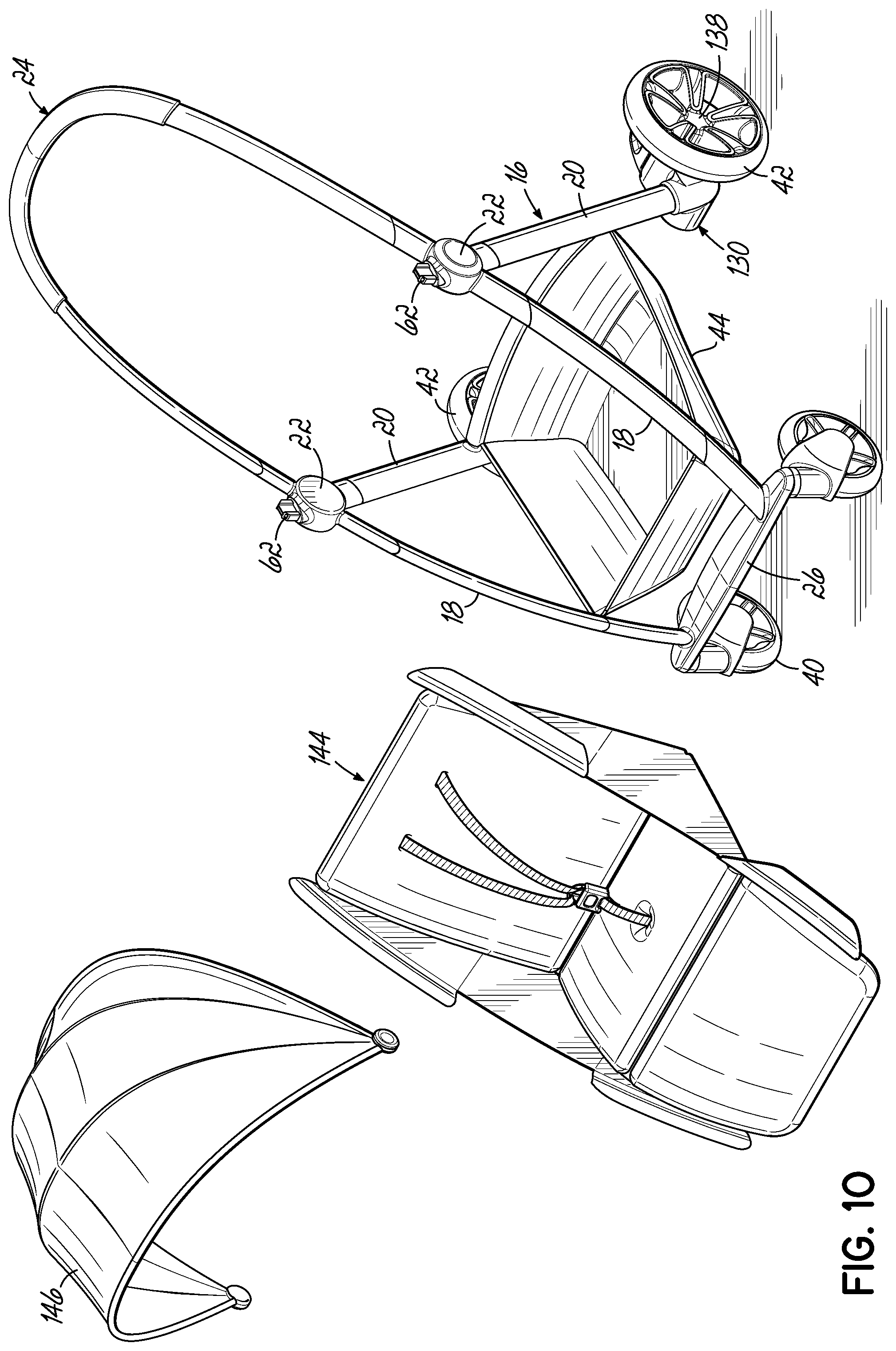Patent US11787461 Figure 10 – Stroller system