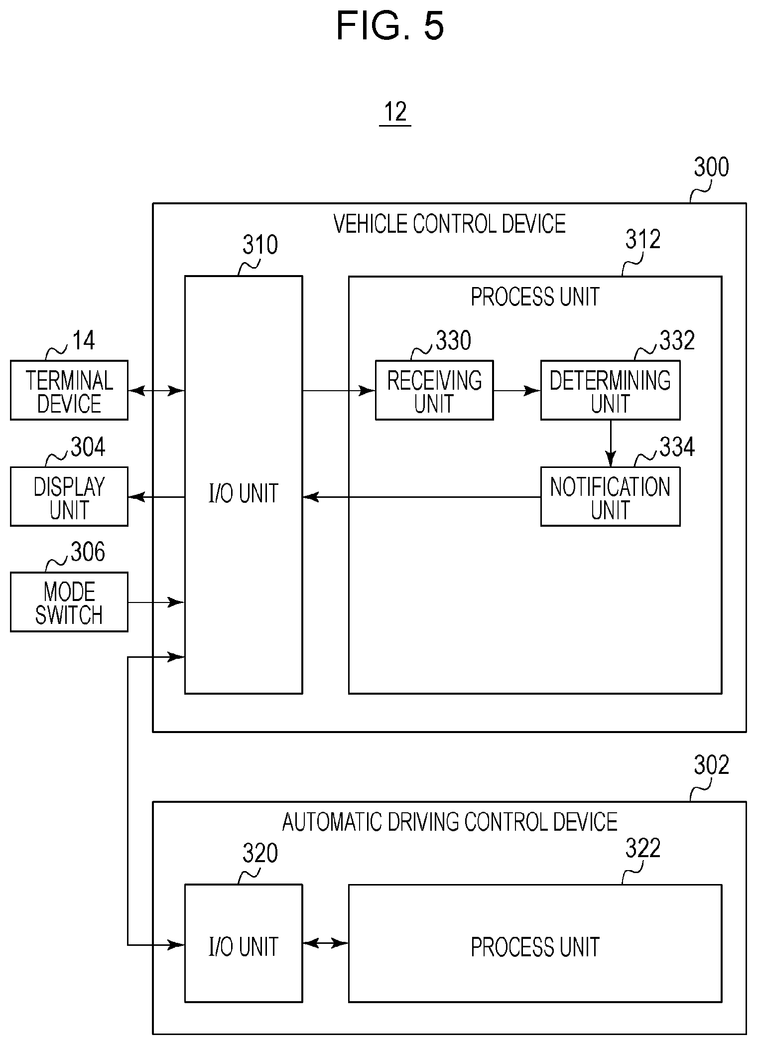 Patent US11787467 Figure 5 – Vehicle control device