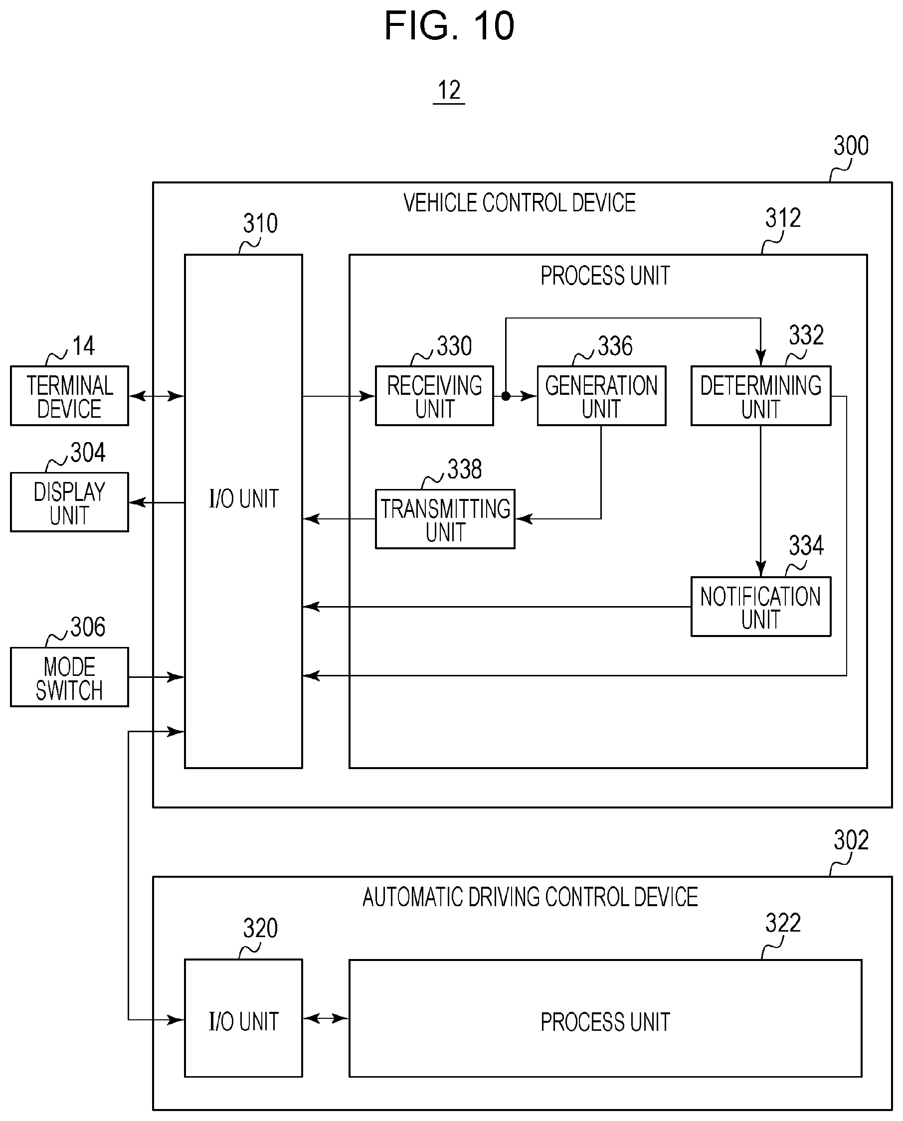 Patent US11787467 Figure 10 – Vehicle control device