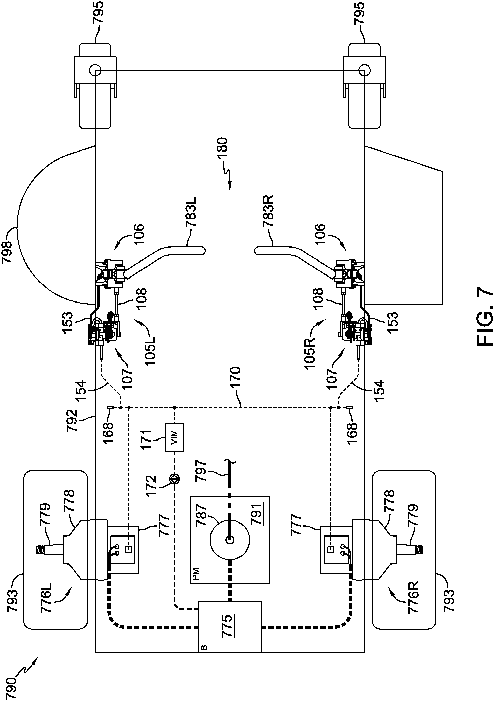 Patent US11787471 Figure 7 – Control assembly for zero turn vehicle