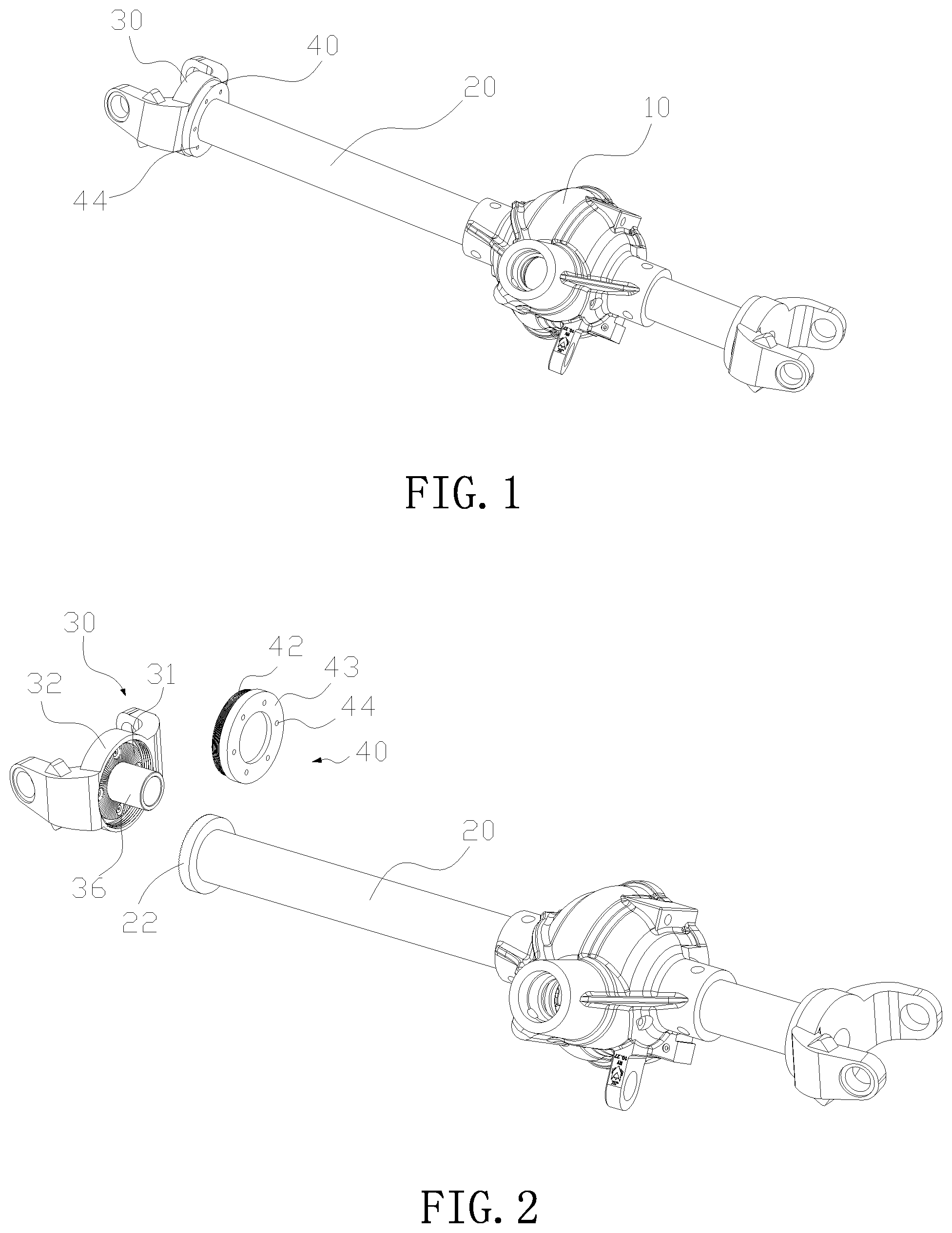 Patent US11787473 Figure 1 – Adjustable front axle and a vehicle having same
