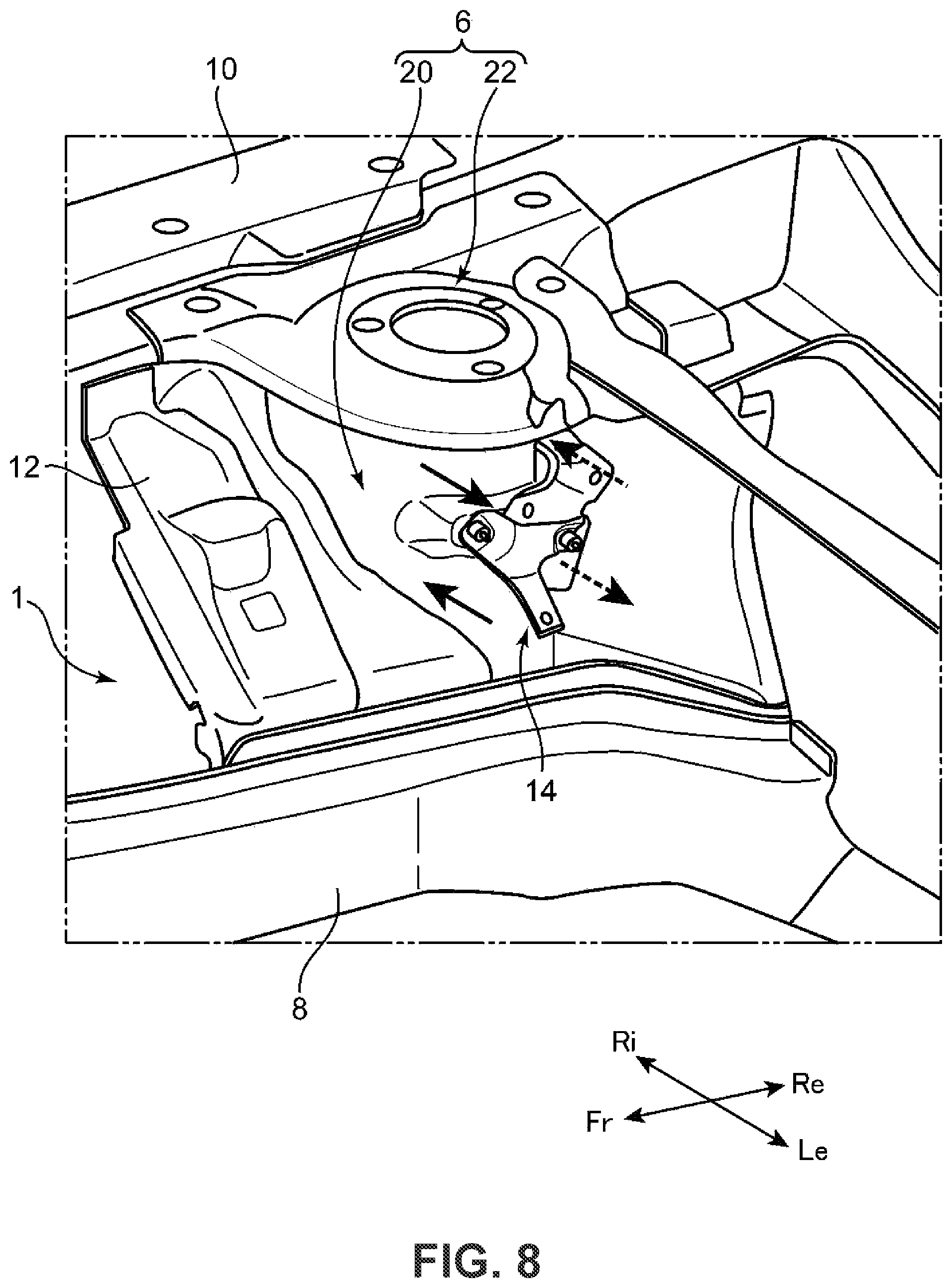 Patent US11787474 Figure 10 – Vehicle suspension tower structure