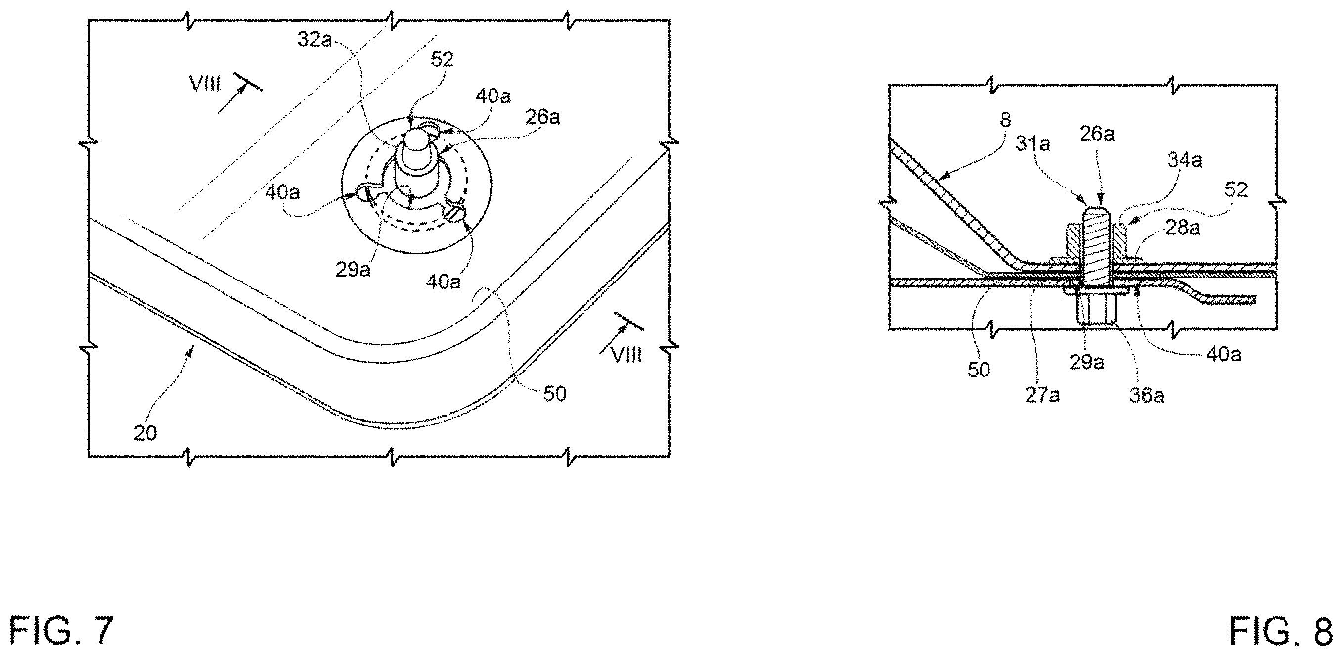 Patent US11787476 Figure 6 – Motor vehicle provided with a release system to detach a crossbar in the engine compartment in the event of a frontal collision