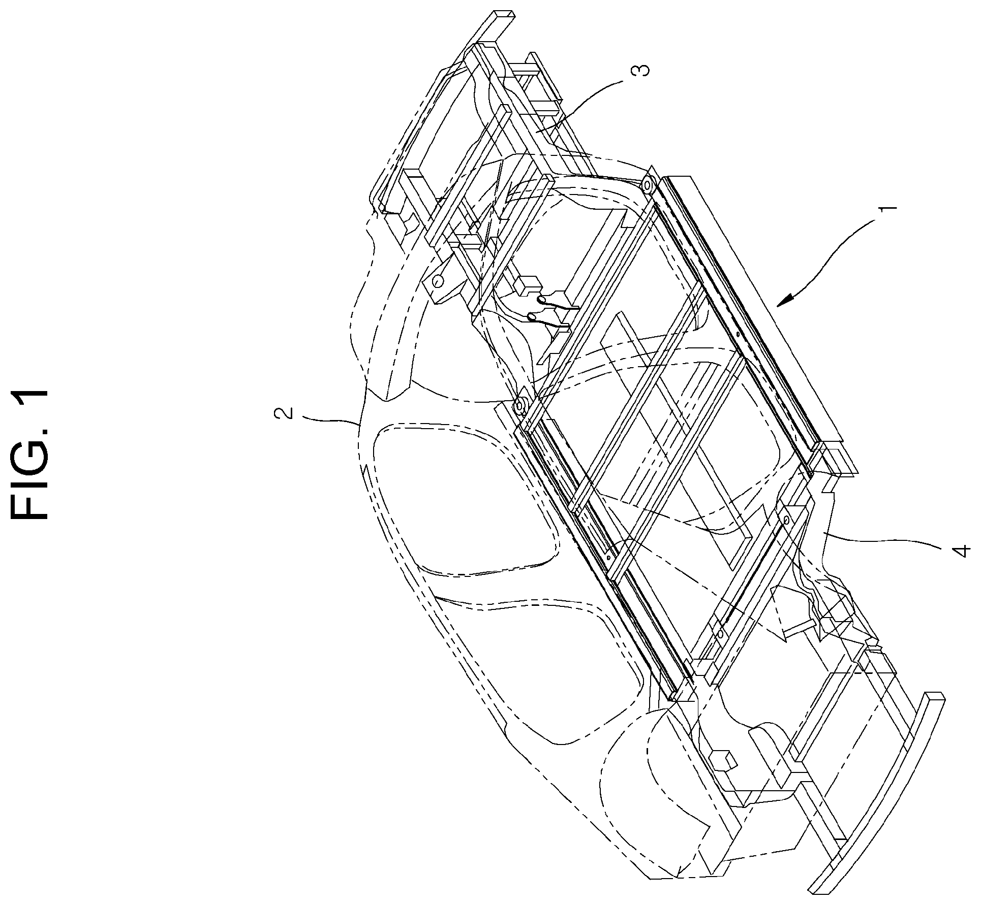Patent US11787477 Figure 1 – Chassis frame for electric vehicle