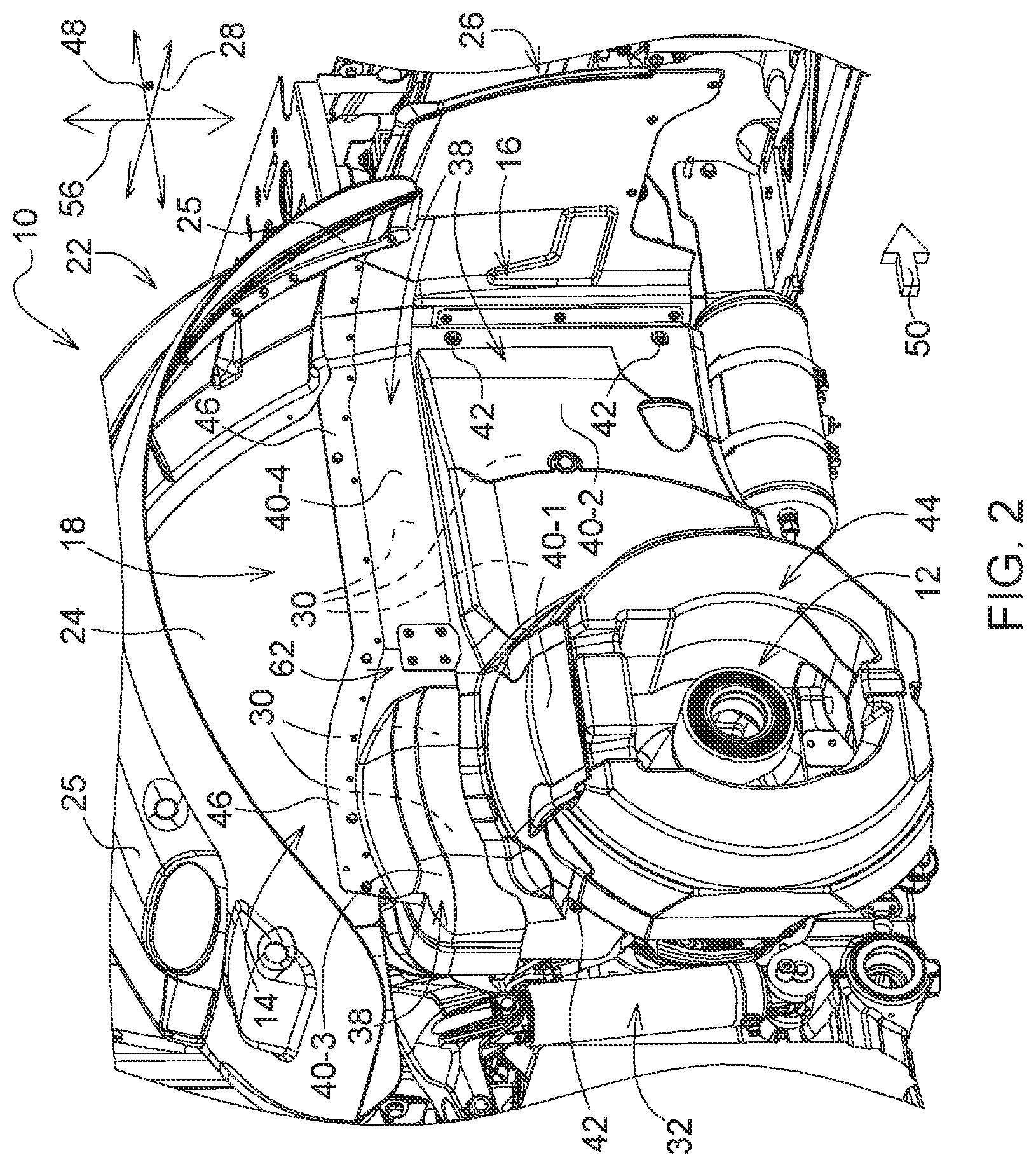 Patent US11787479 Figure 2 – Tractor with wheel housing
