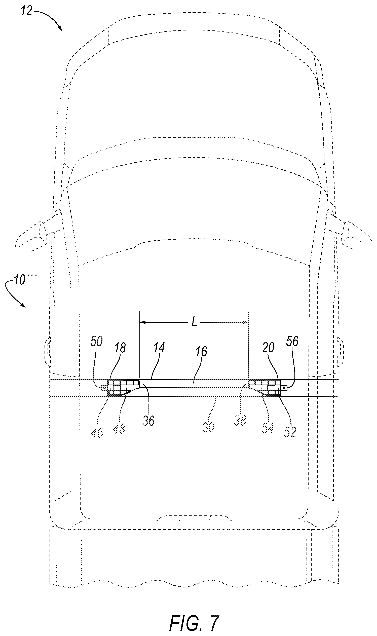 Patent US11787484 Figure 7 – Structural assembly for vehicle components having continuously formed composite reinforcement