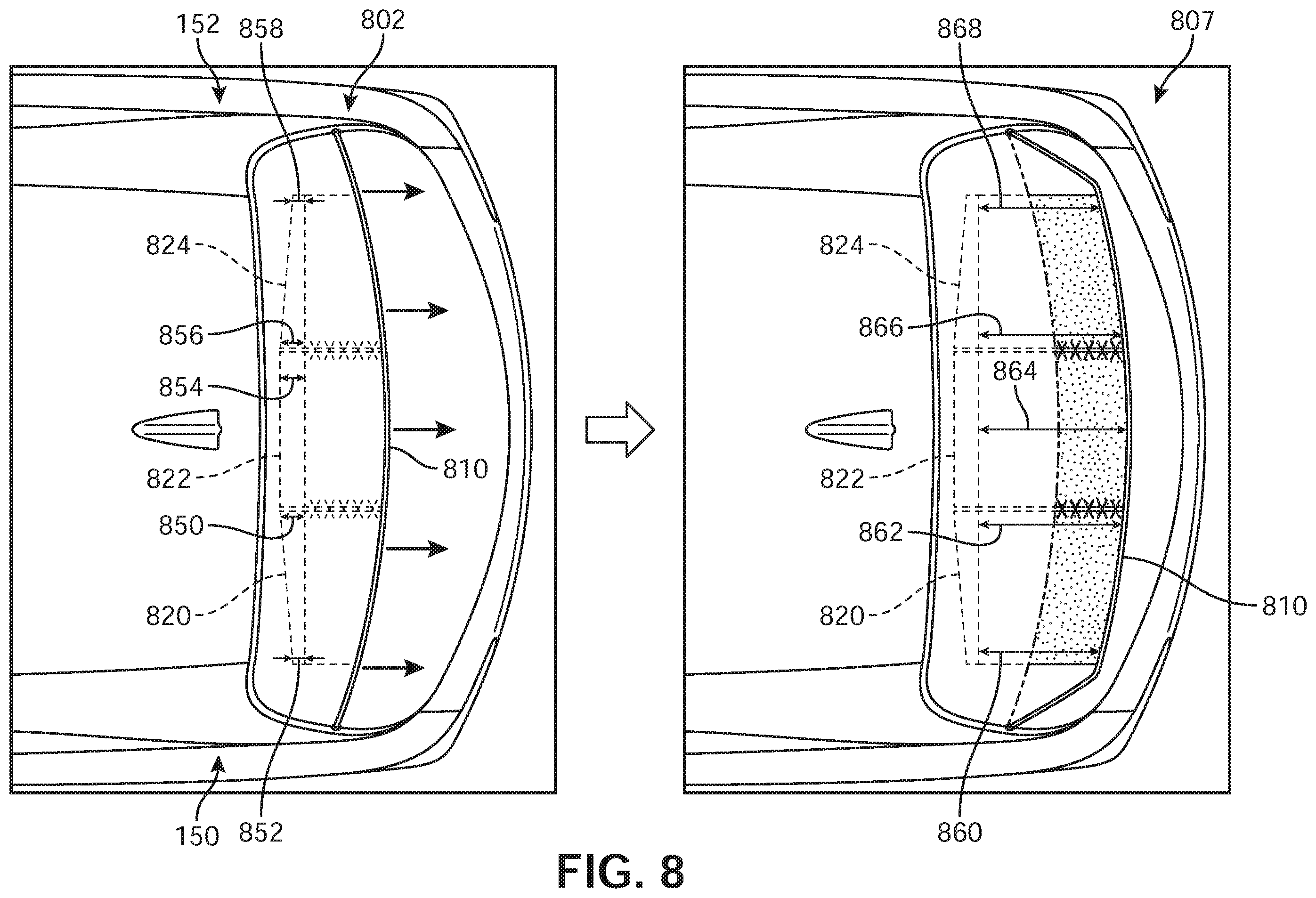 Patent US11787485 Figure 8 – Flexible and storable active spoiler system