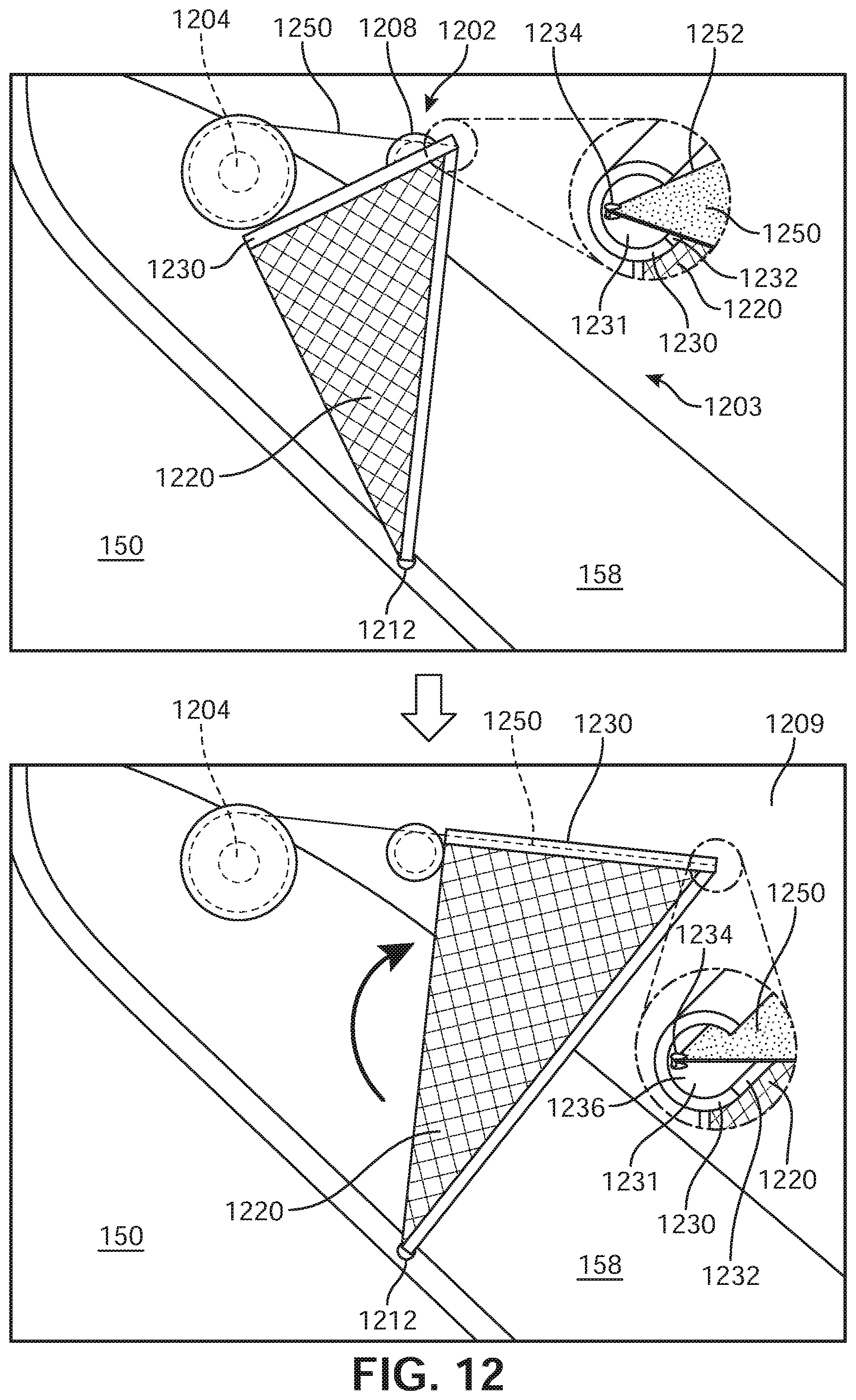 Patent US11787485 Figure 12 – Flexible and storable active spoiler system