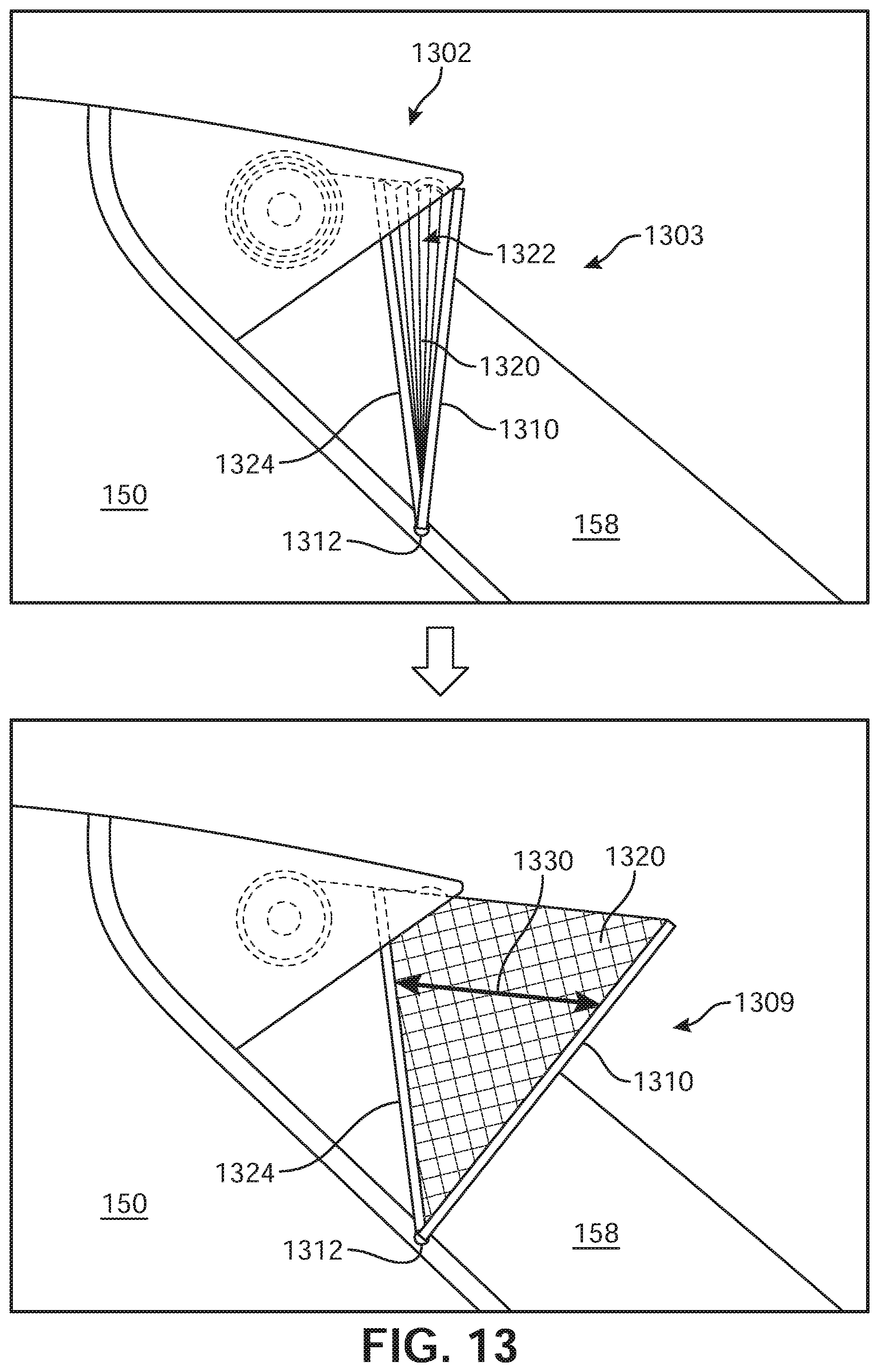 Patent US11787485 Figure 13 – Flexible and storable active spoiler system