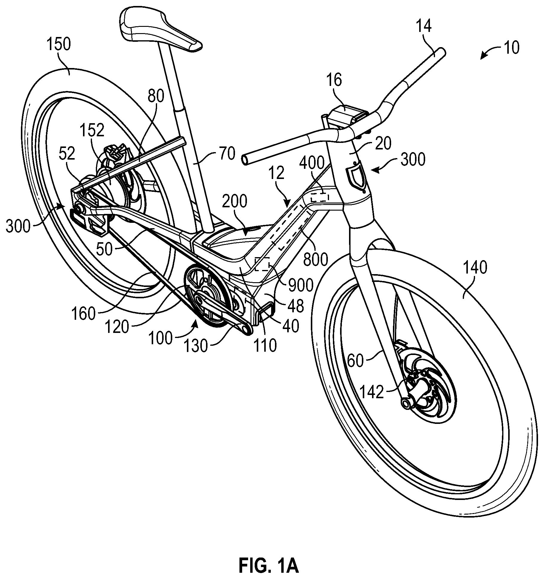 Patent US11787489 Figure 1 – Electric bicycle