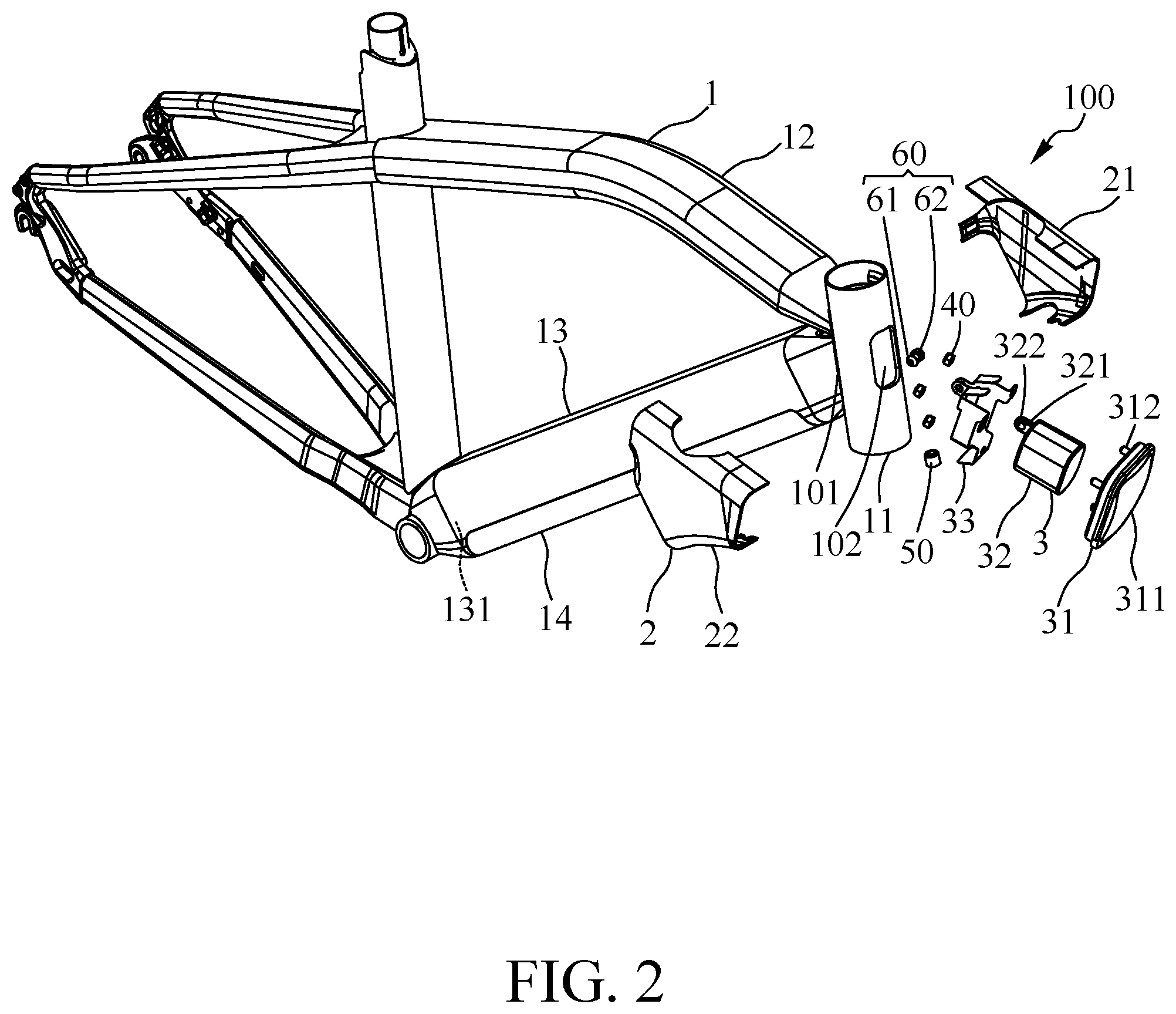 Patent US11787492 Figure 2 – Bicycle light assembly and manufacturing method thereof