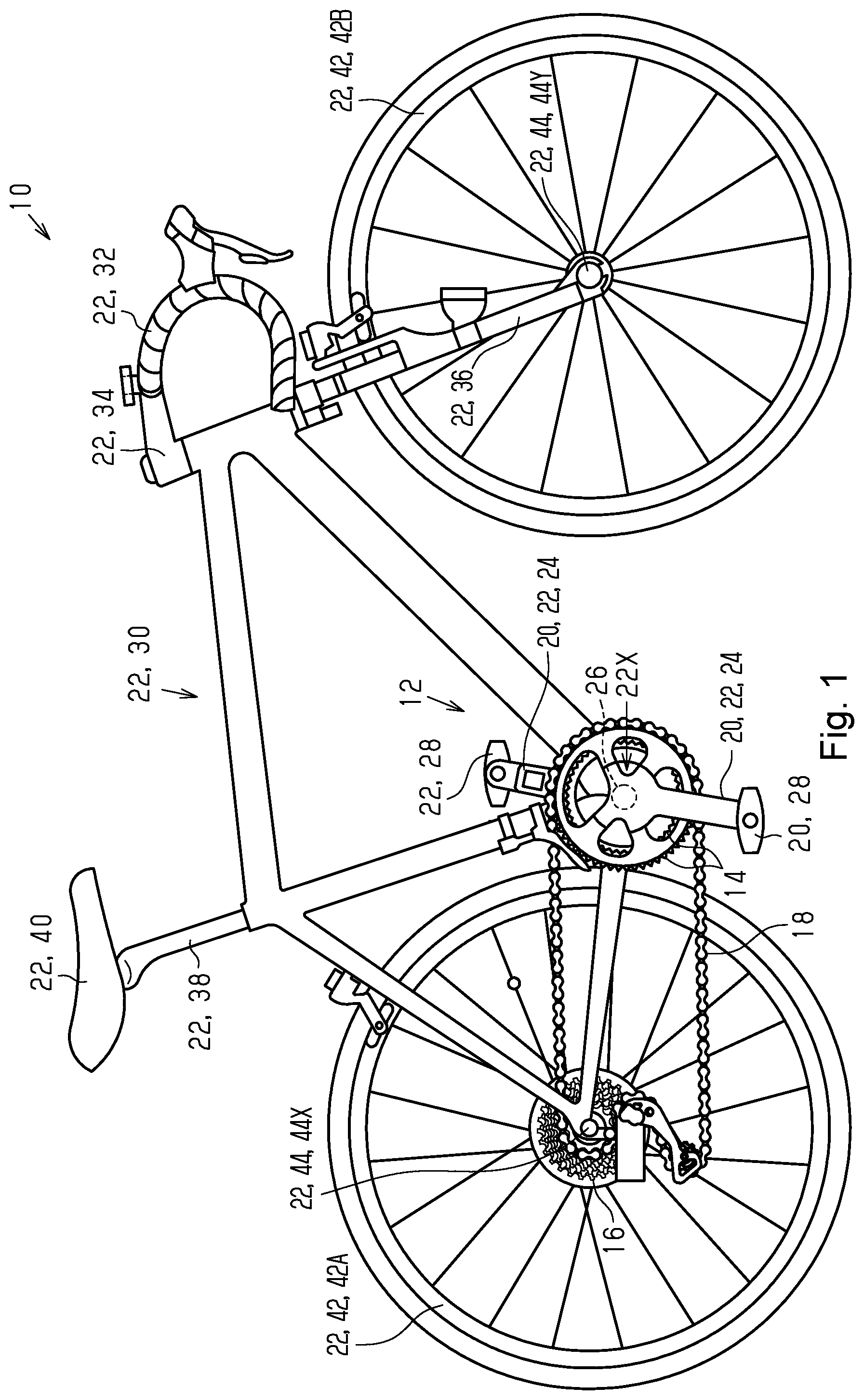 Patent US11787494 Figure 1 – Component for human-powered vehicle