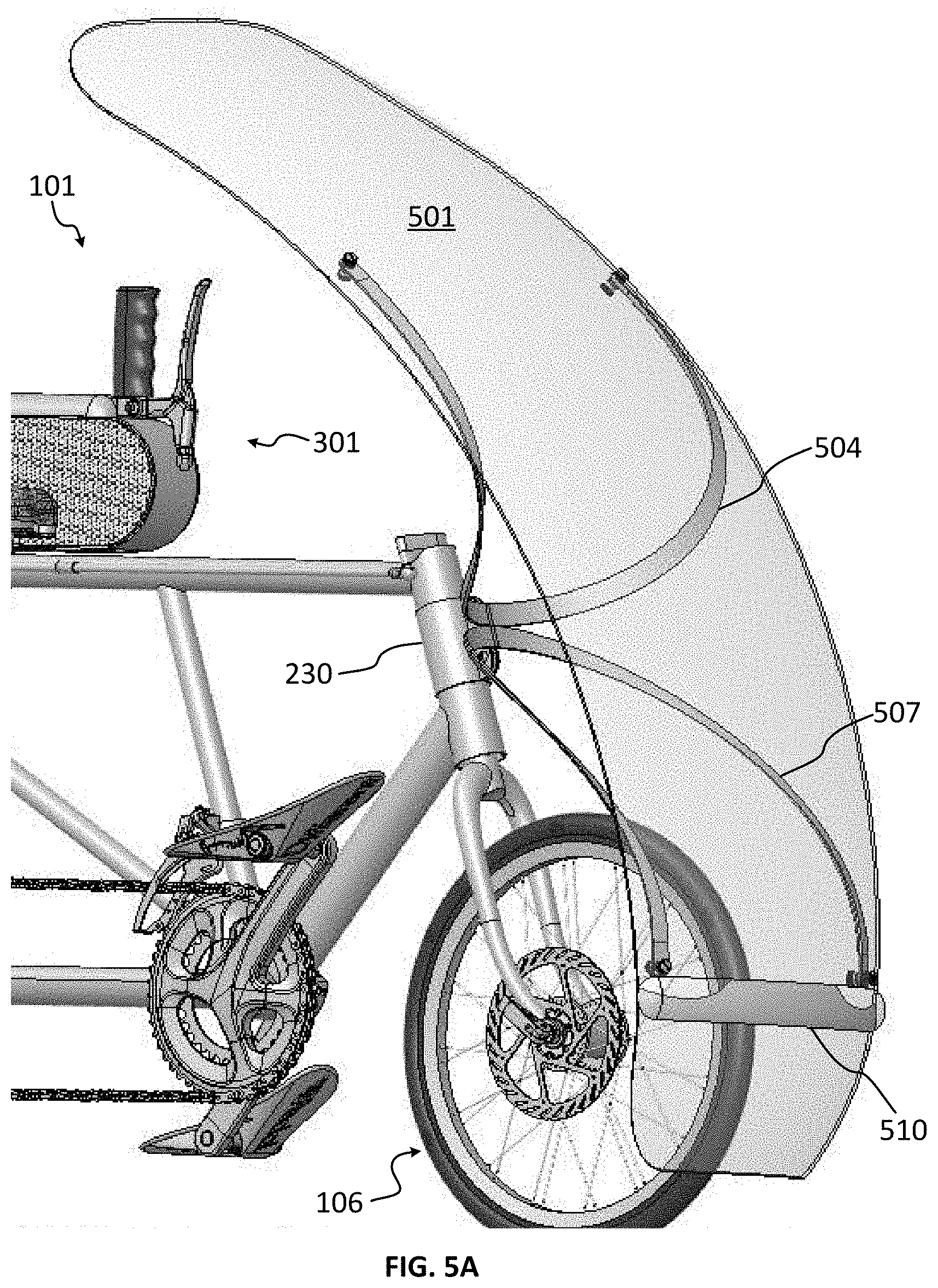 Patent US11787497 Figure 14 – Semi-recumbent bicycle with integrated seat and steering system