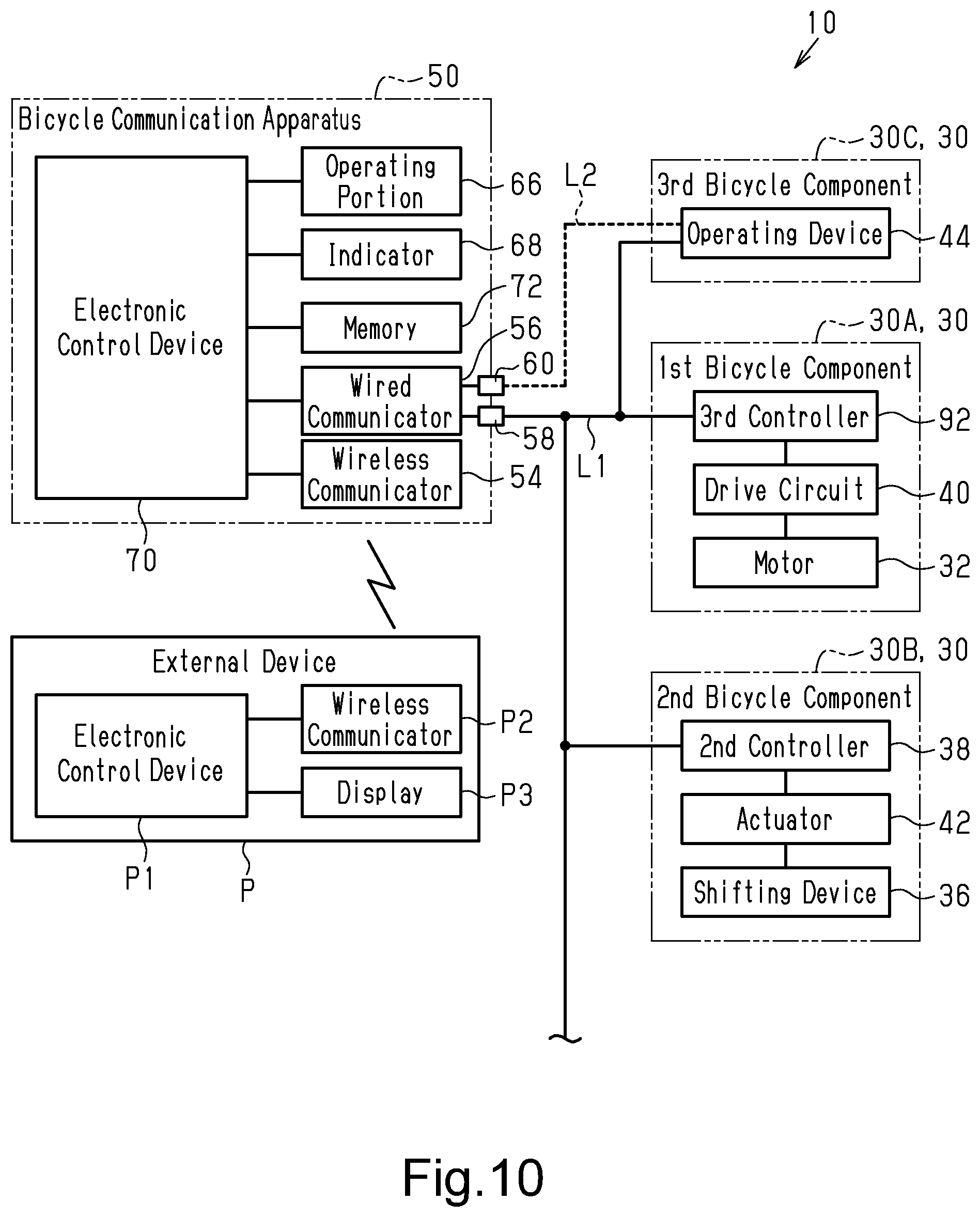 Patent US11787499 Figure 7 – Bicycle communication apparatus