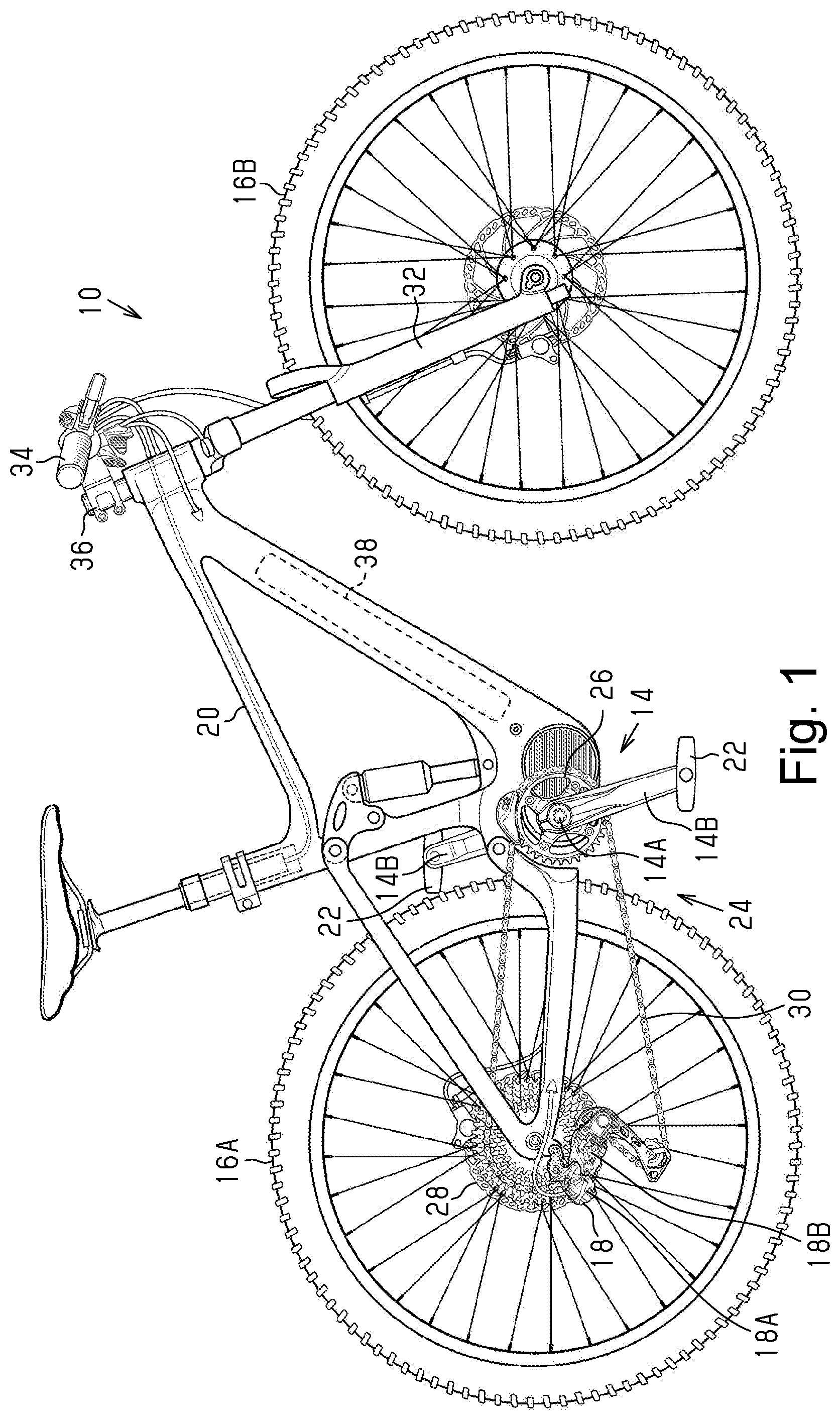 Patent US11787500 Figure 1 – Human-powered vehicle control device