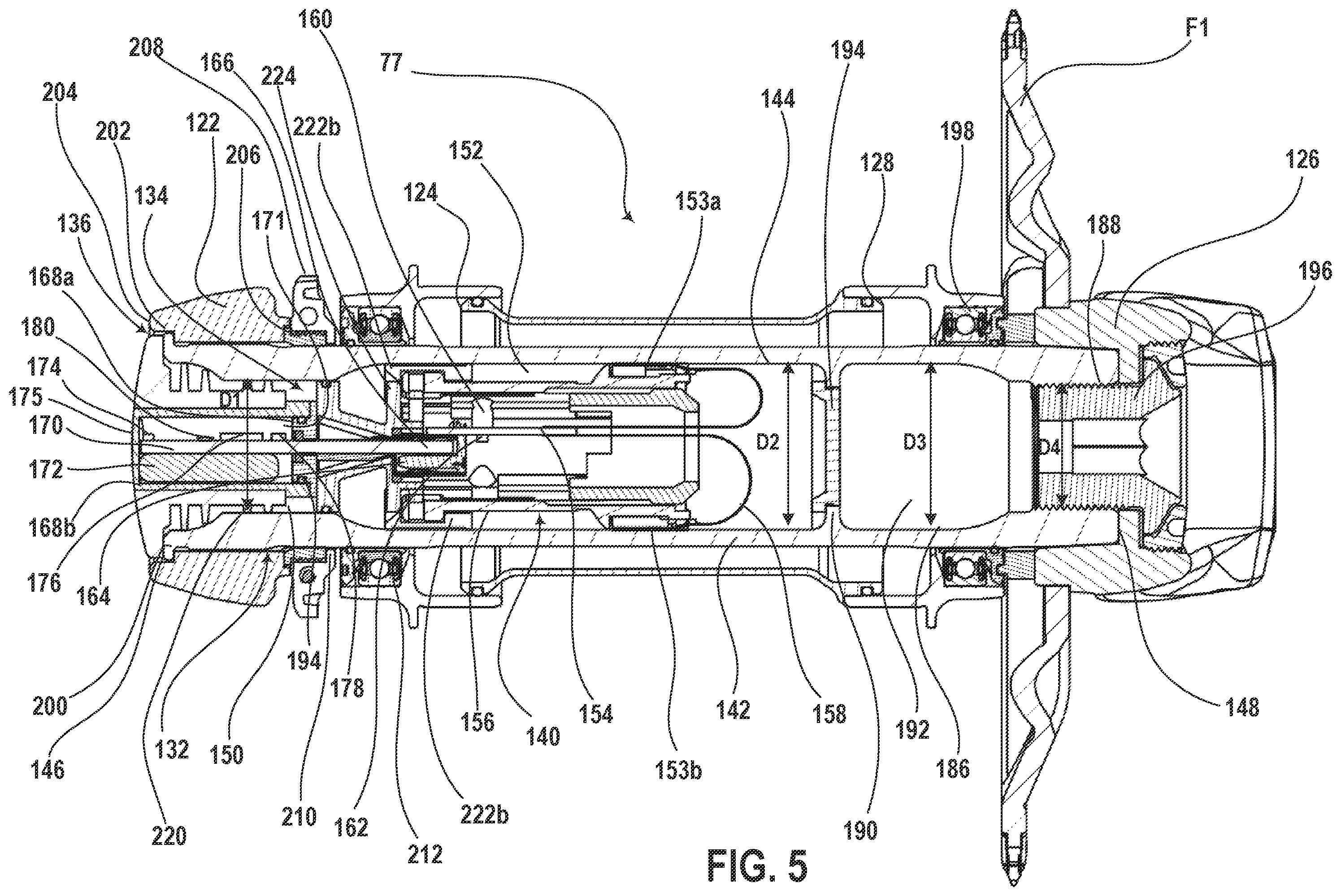 Patent US11787503 Figure 5 – Bicycle axle assembly including a power meter