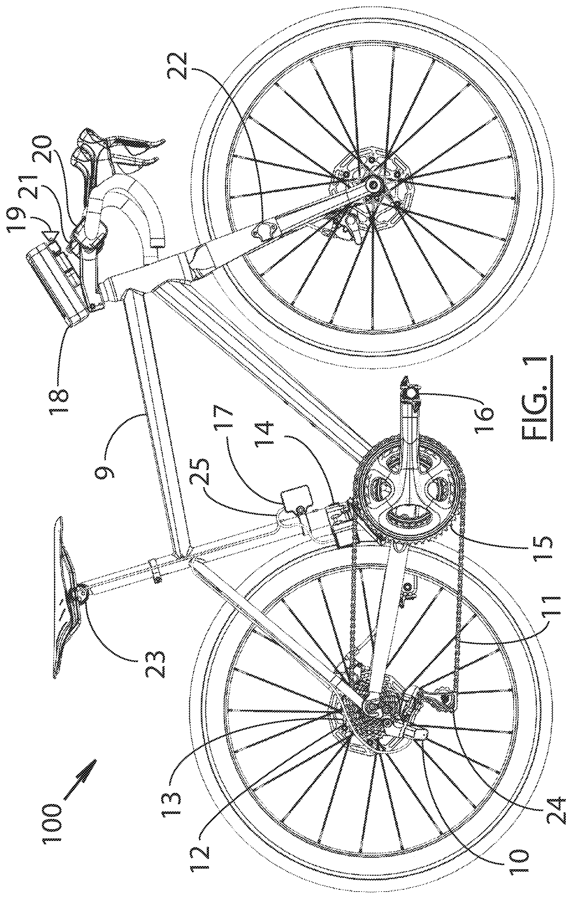 Patent US11787504 — Rear derailleur electrical actuator — Figure 1