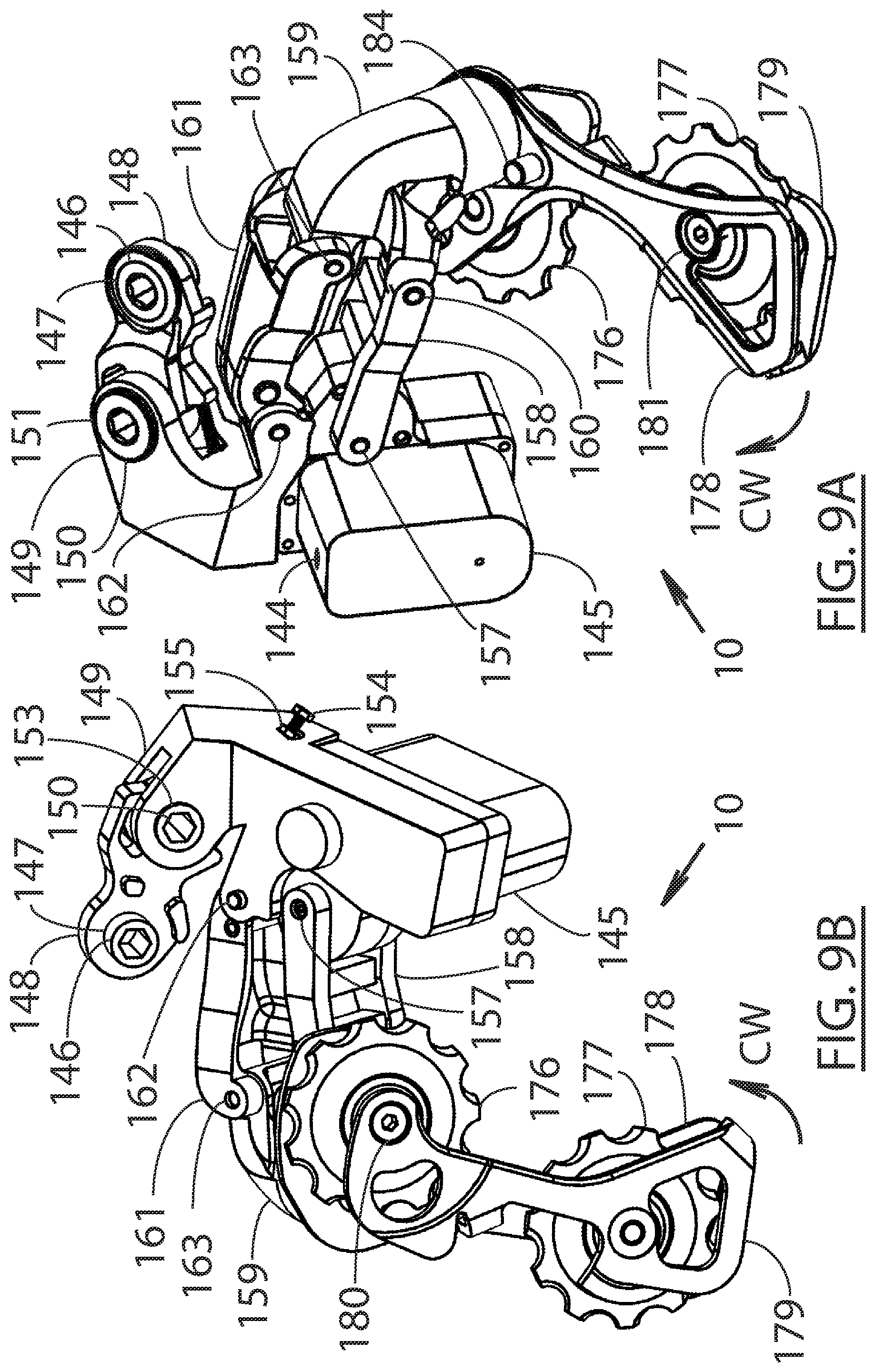 Patent US11787504 Figure 9 – Rear derailleur electrical actuator
