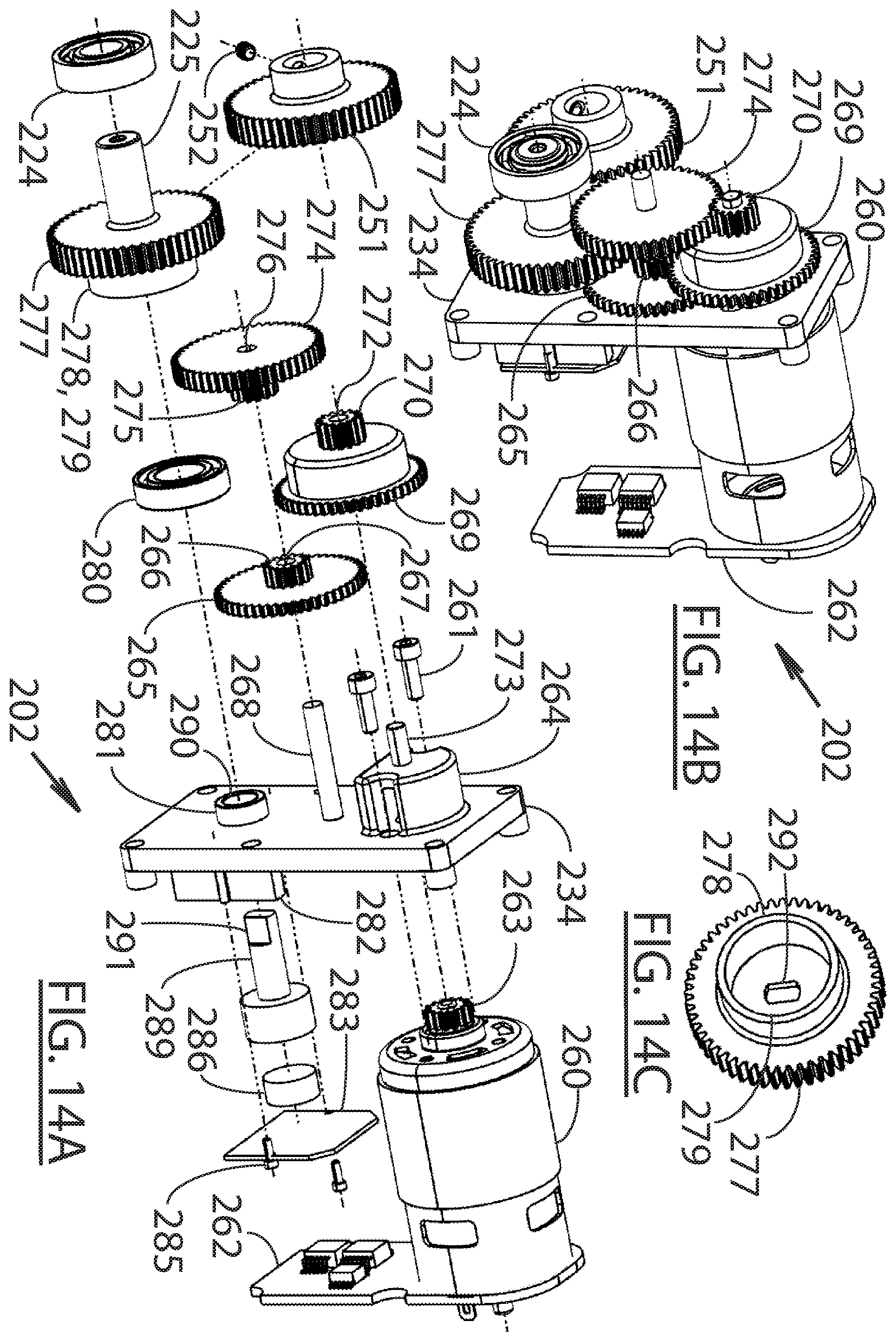Patent US11787504 Figure 14 – Rear derailleur electrical actuator