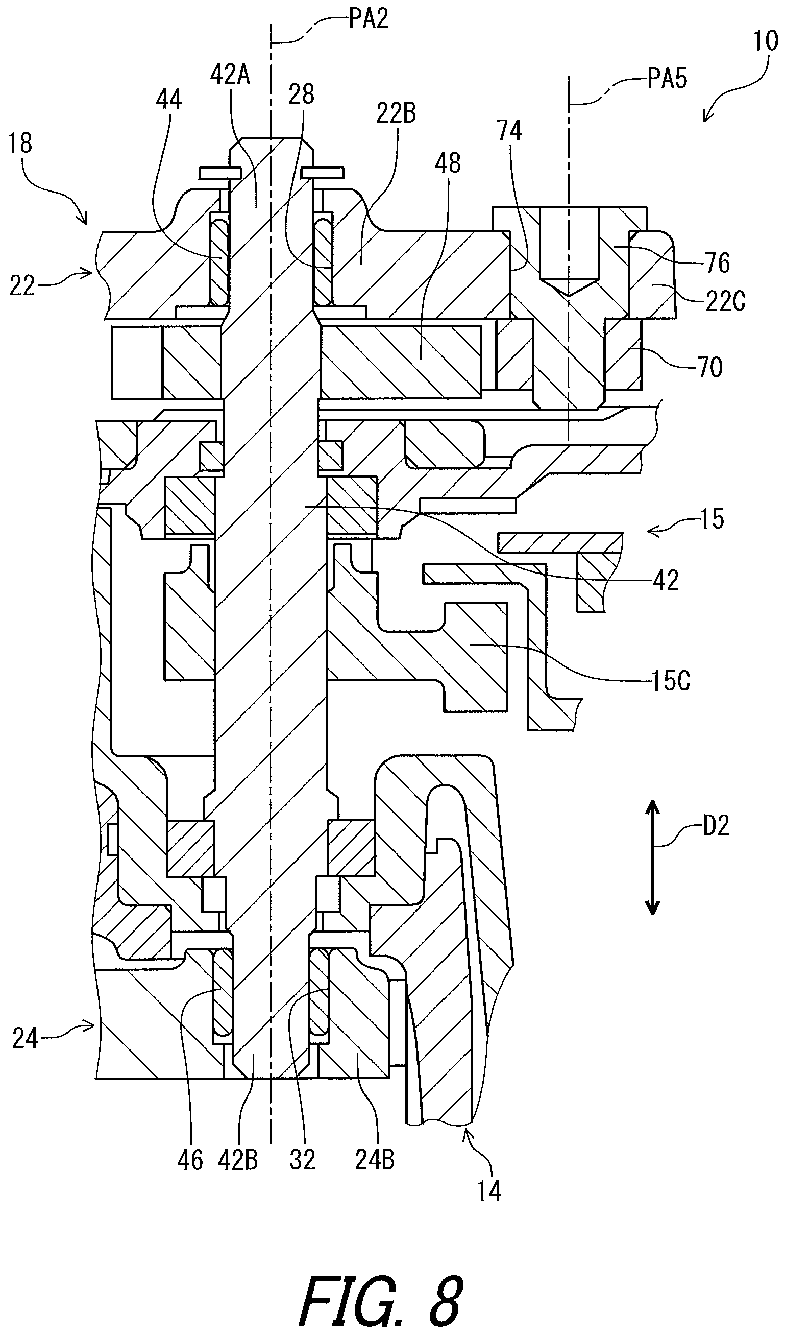 Patent US11787505 Figure 8 – Linkage and derailleur for human-powered vehicle