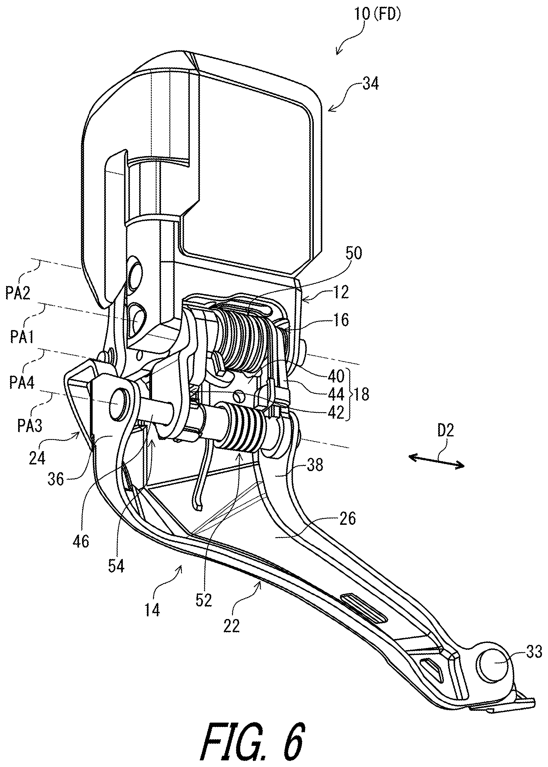 Patent US11787506 Figure 6 – Derailleur for human-powered vehicle