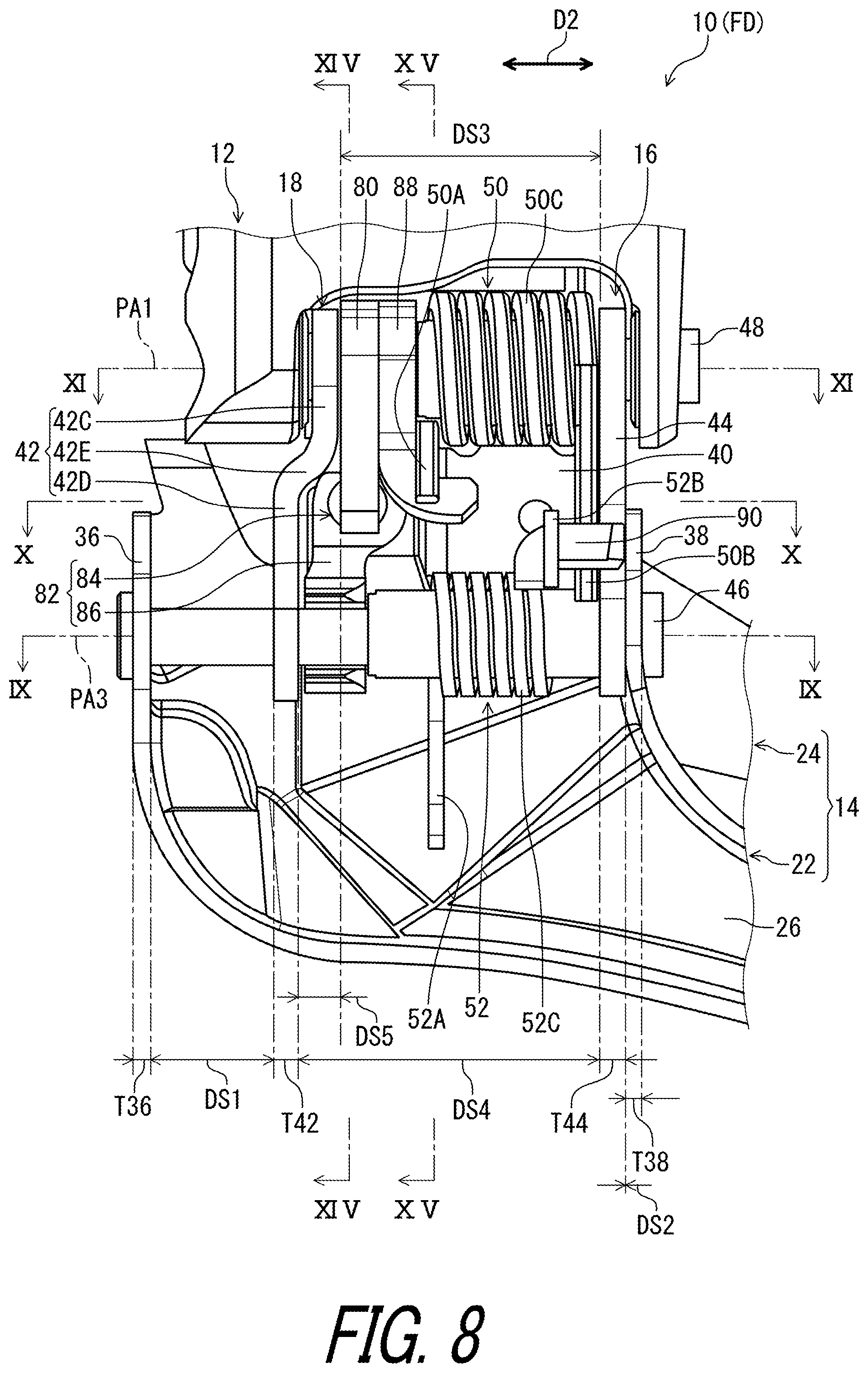 Patent US11787506 Figure 8 – Derailleur for human-powered vehicle