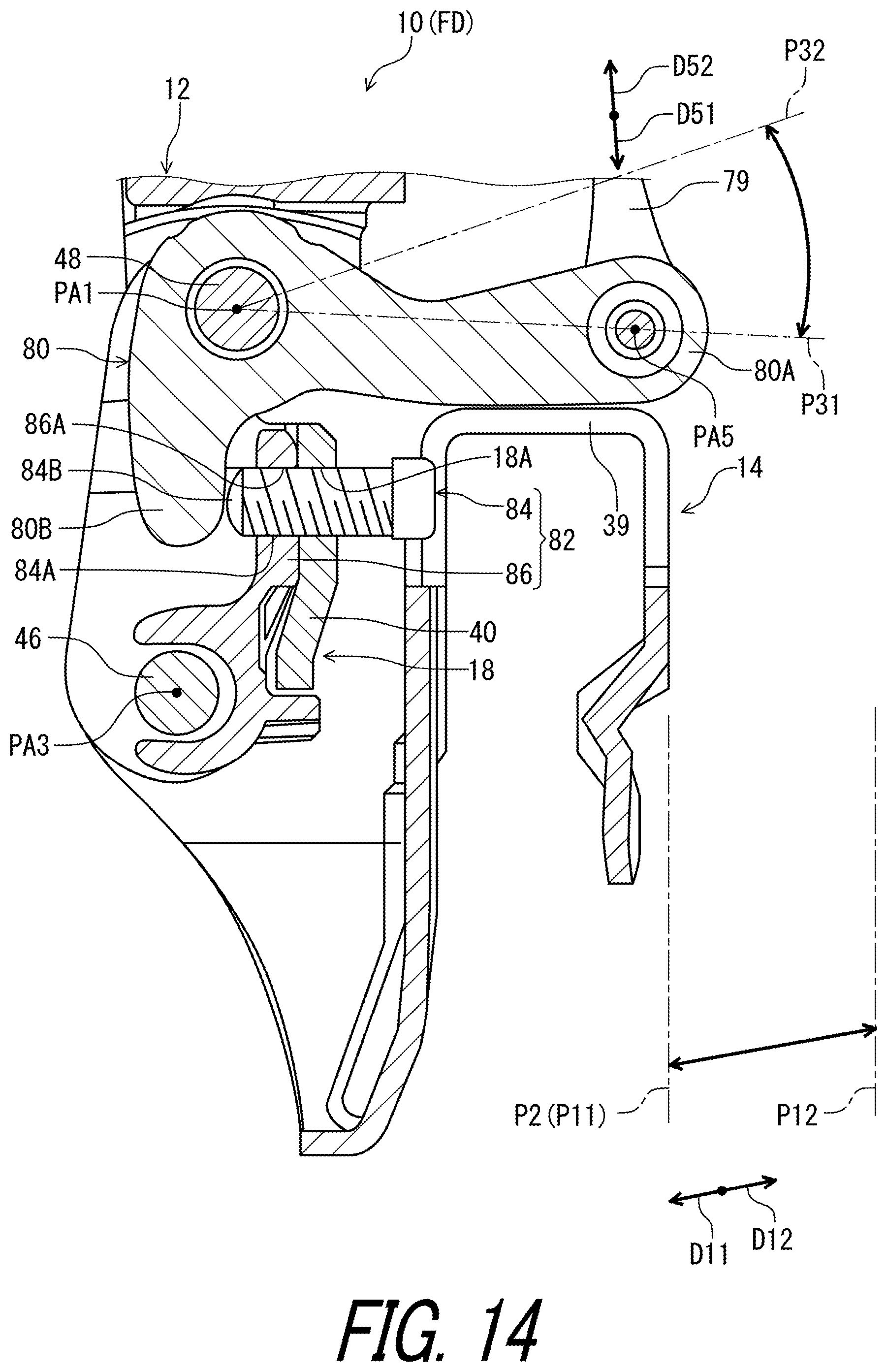 Patent US11787506 Figure 14 – Derailleur for human-powered vehicle