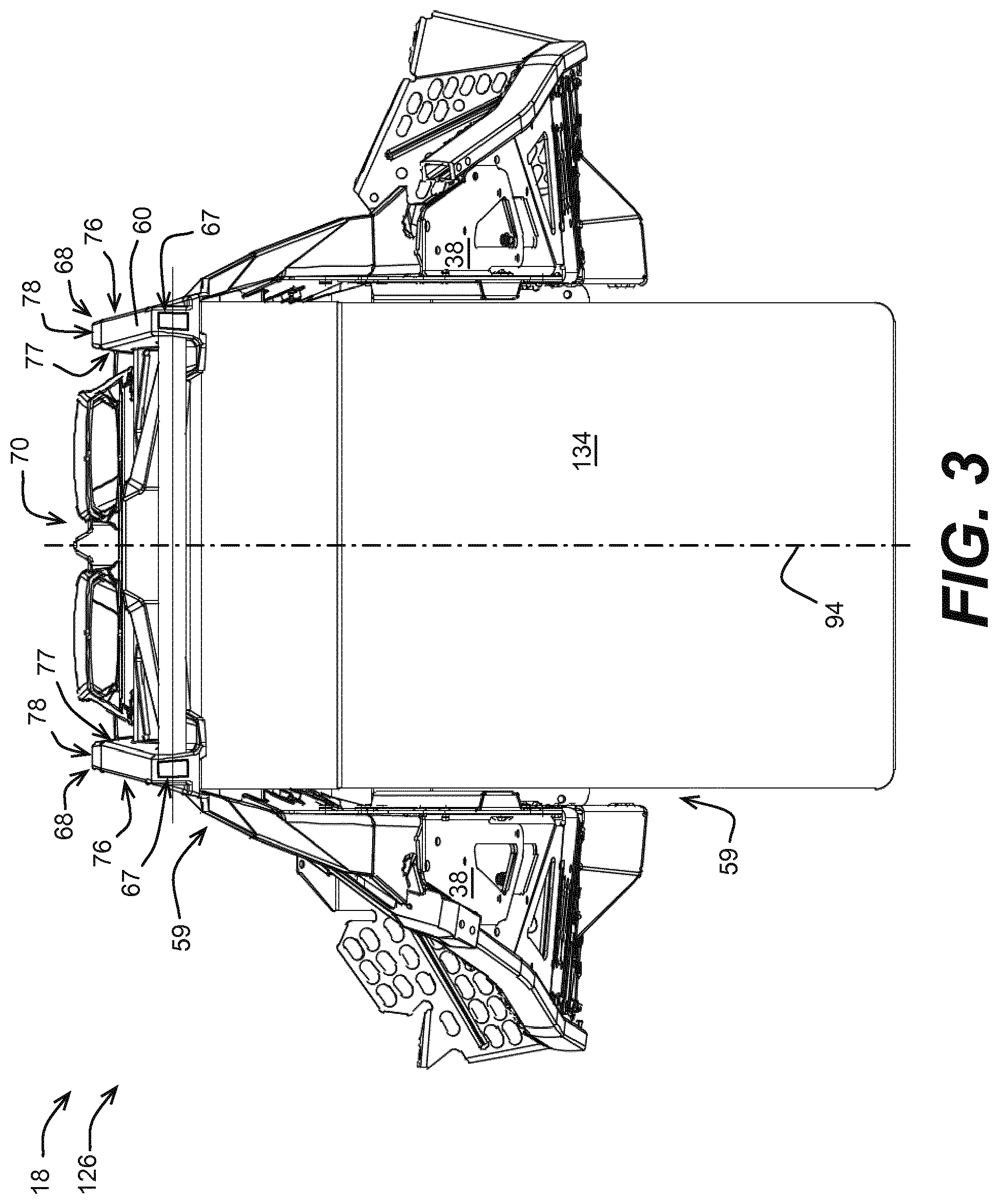 Patent US11787509 Figure 3 – Snowmobile with a tunnel having a bendable portion