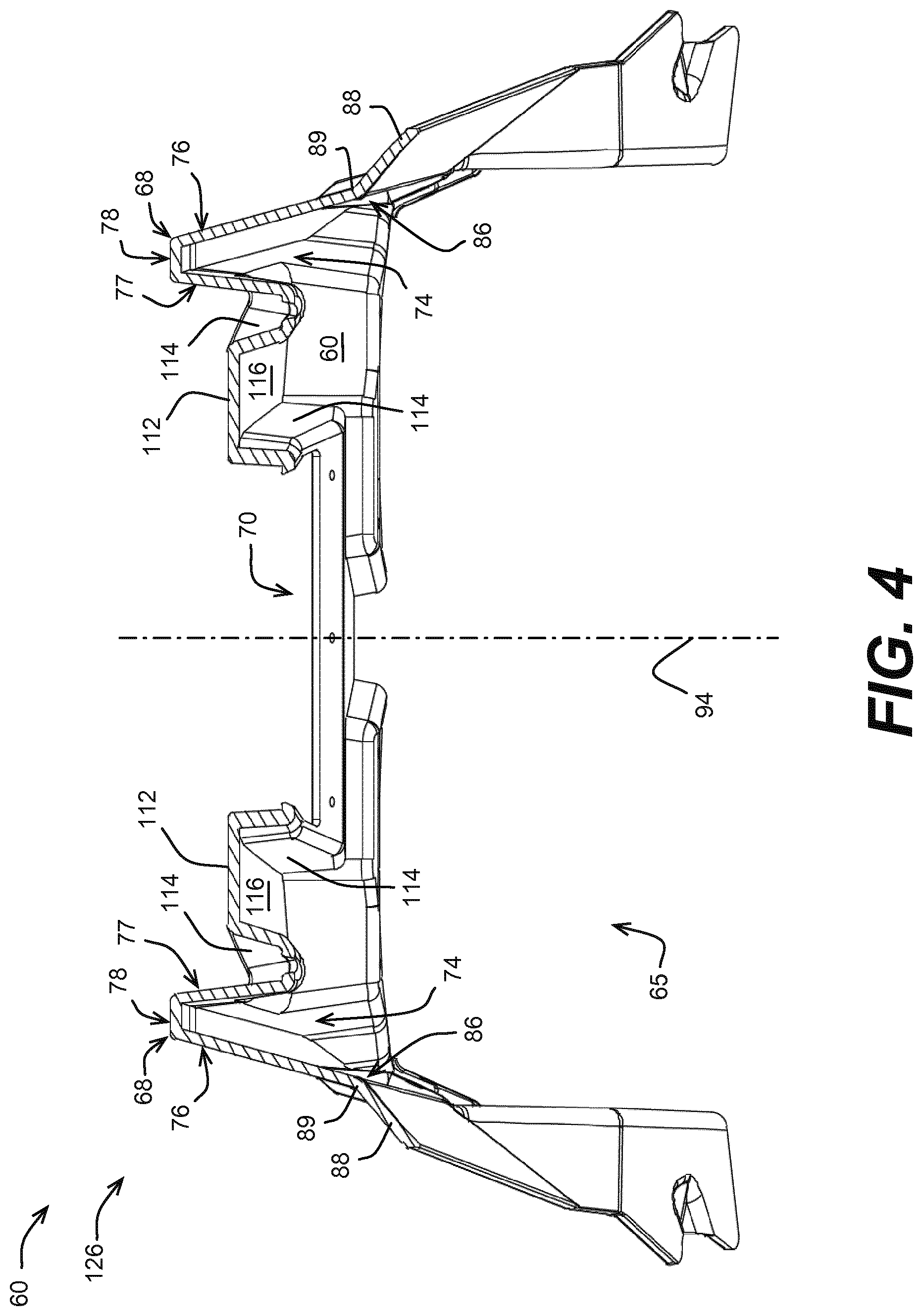 Patent US11787509 Figure 4 – Snowmobile with a tunnel having a bendable portion