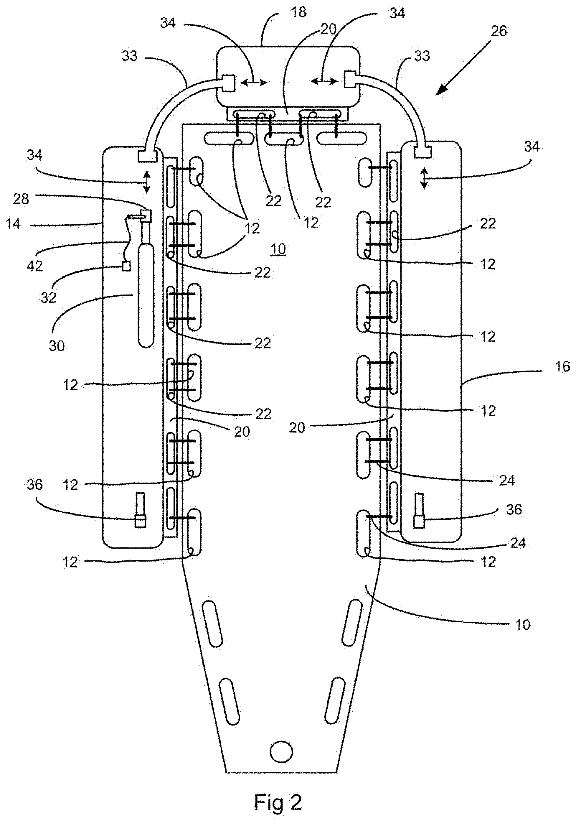Patent US11787518 Figure 2 – Backboard inflatable rescue device