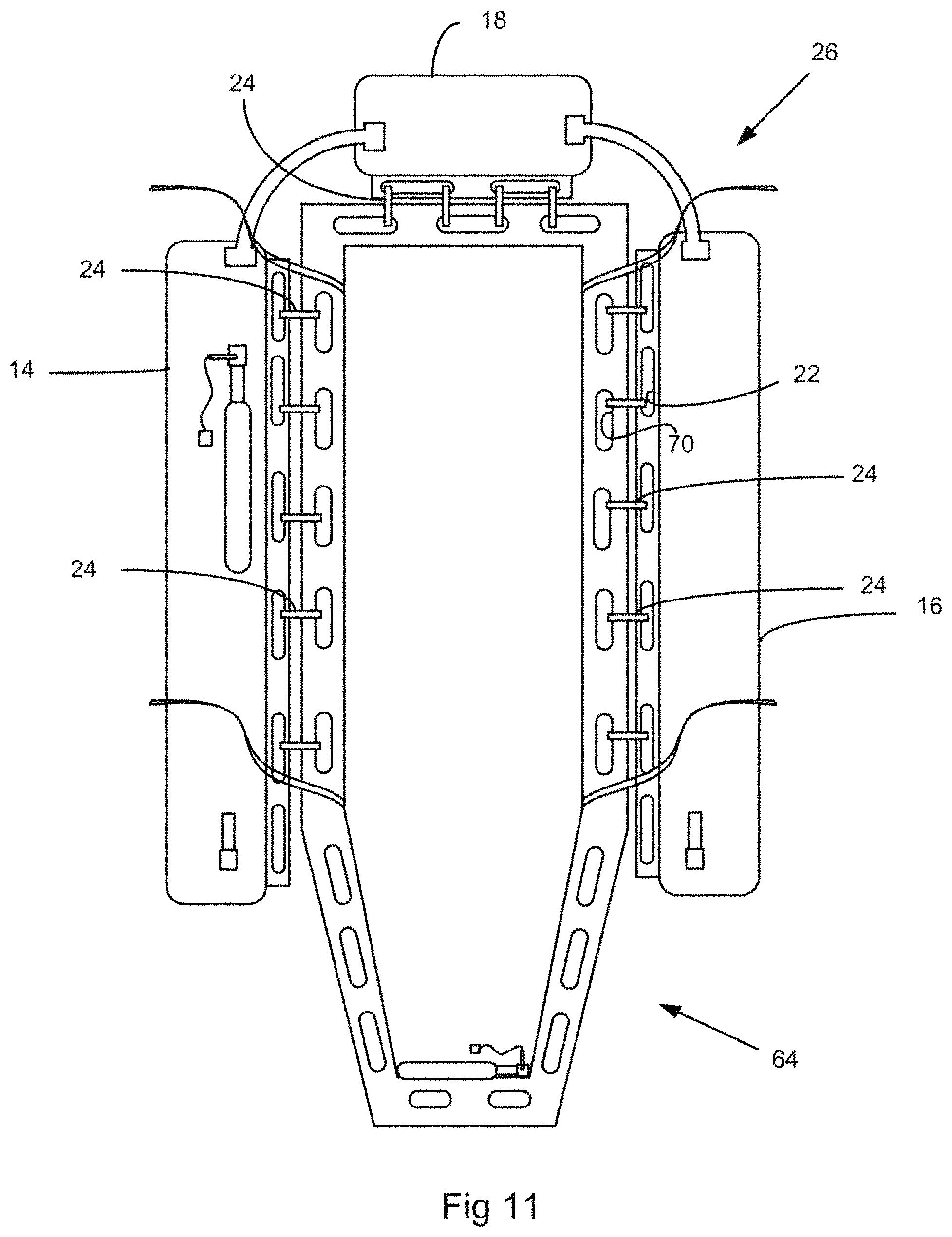 Patent US11787518 Figure 10 – Backboard inflatable rescue device