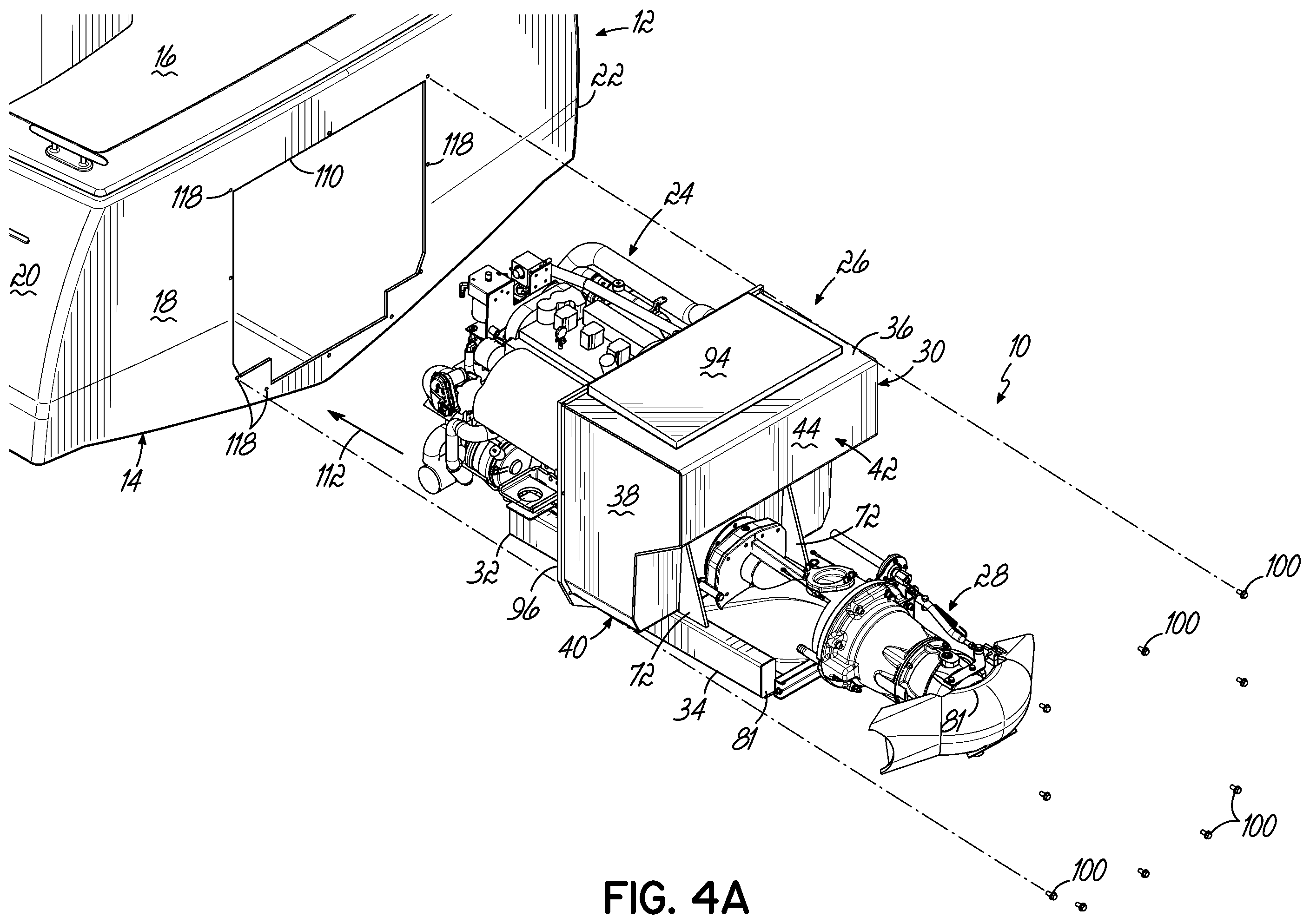 Patent US11787520 Figure 5 – Jet pump assembly and method of securing jet pump assembly to boat hull