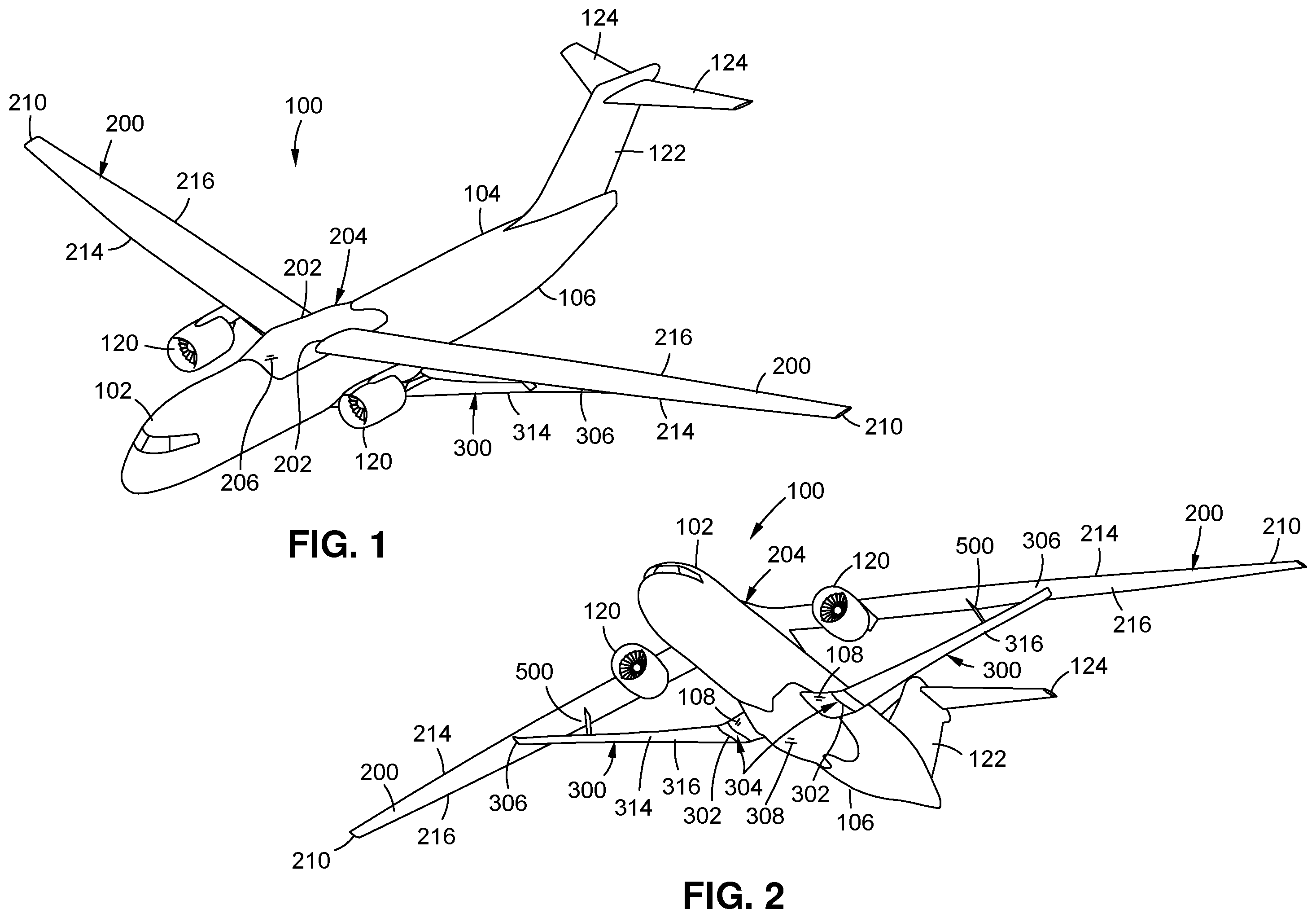 Patent US11787524 Figure 1 – Structural arrangement and method for counteracting a vertical moment of a strut-braced wing