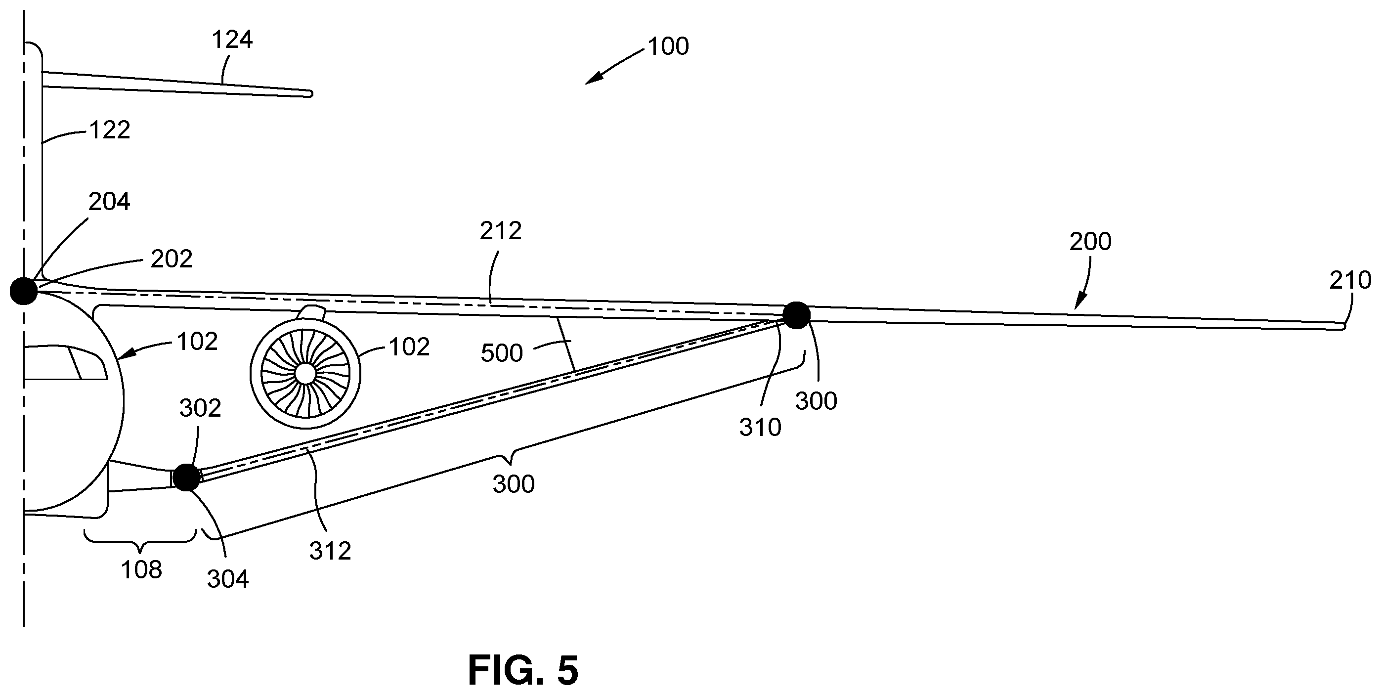Patent US11787524 Figure 3 – Structural arrangement and method for counteracting a vertical moment of a strut-braced wing