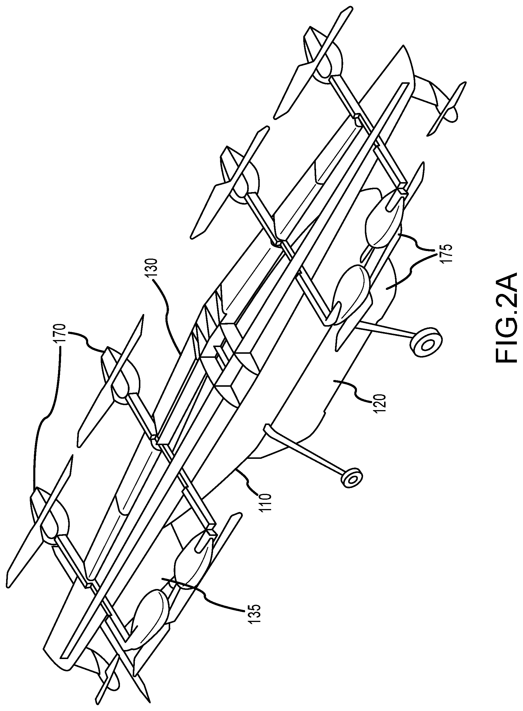 Patent US11787525 Figure 2 – Reconfigurable hybrid VTOL system