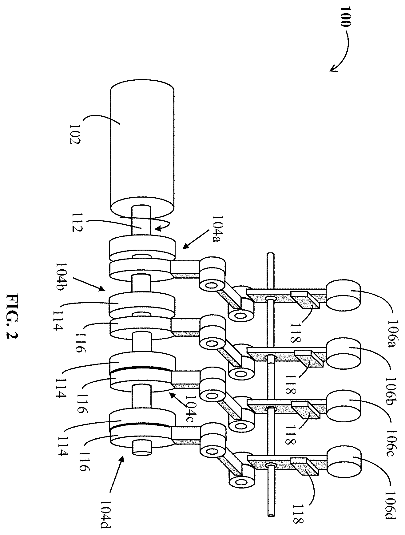 Patent US11787527 Figure 2 – Actuation system for cockpit control levers