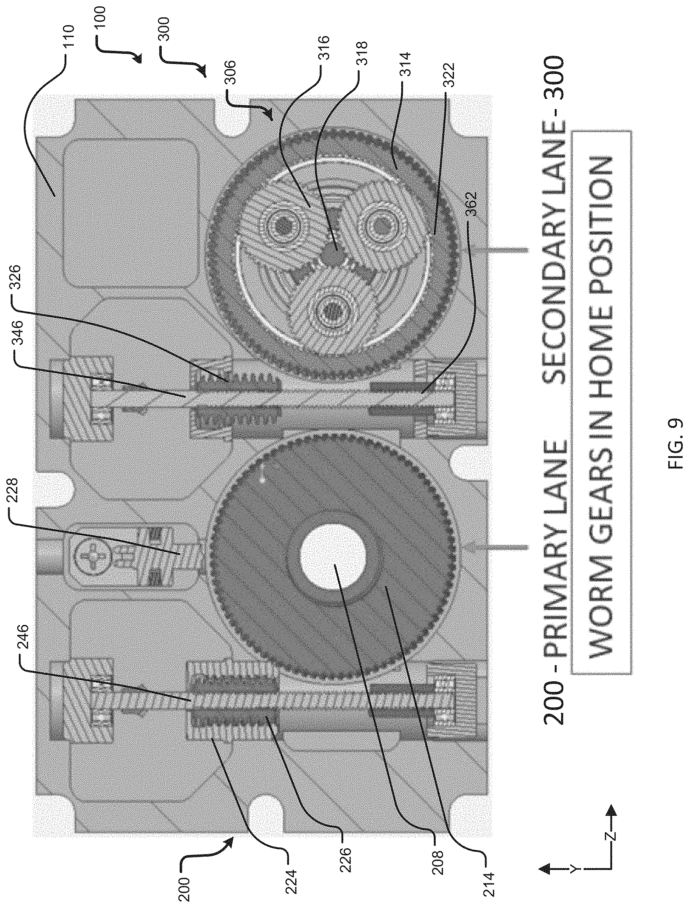 Patent US11787528 Figure 9 – Jam free dual-redundant actuator lane changer system and process