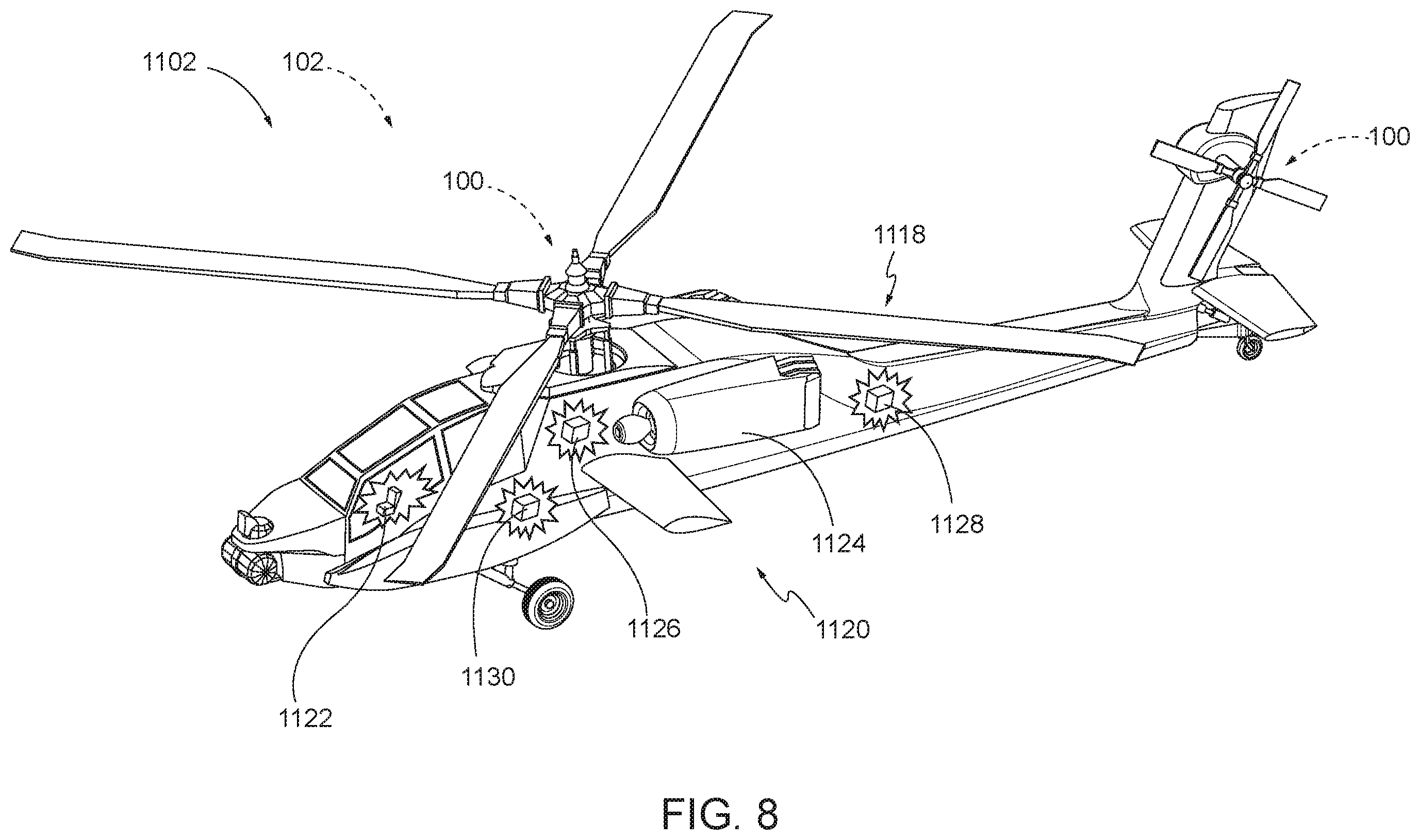 Patent US11787533 Figure 8 – Rotor assemblies for rotorcraft
