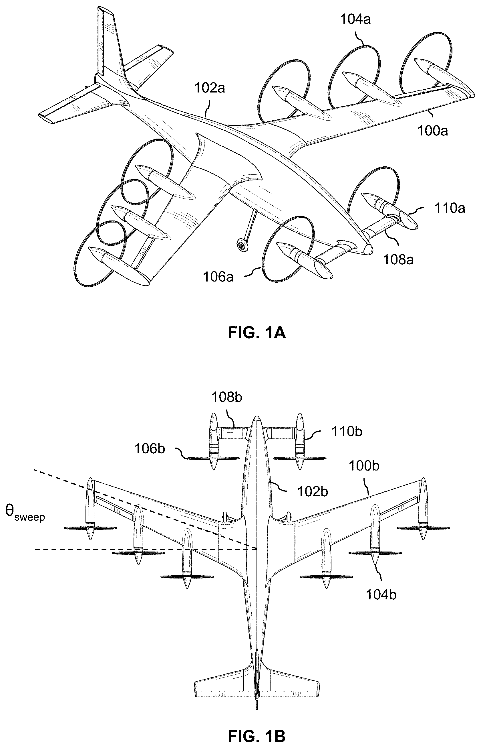 Patent US11787537 — Hybrid power systems for different modes of flight — Figure 1