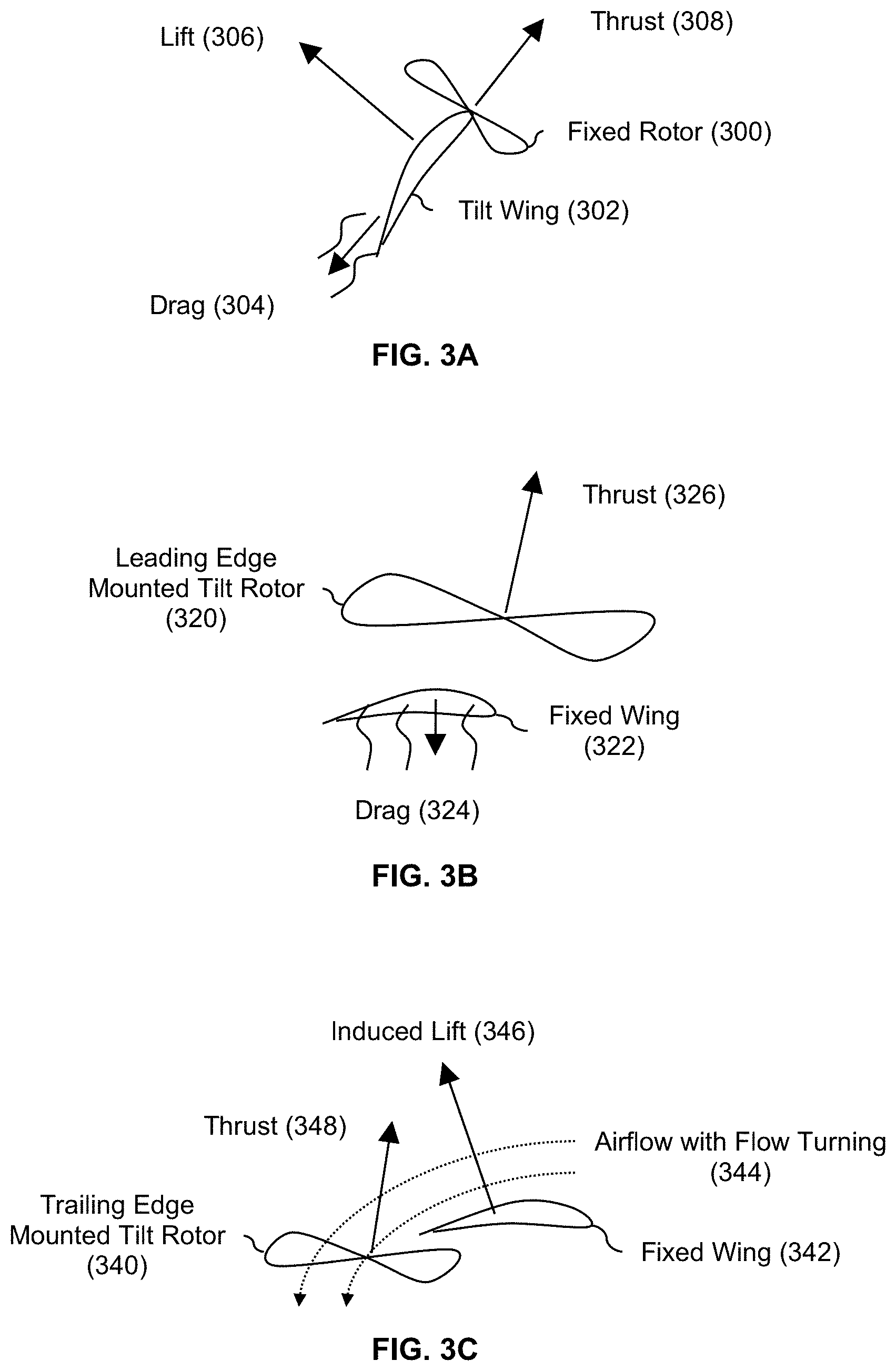 Patent US11787537 Figure 3 – Hybrid power systems for different modes of flight