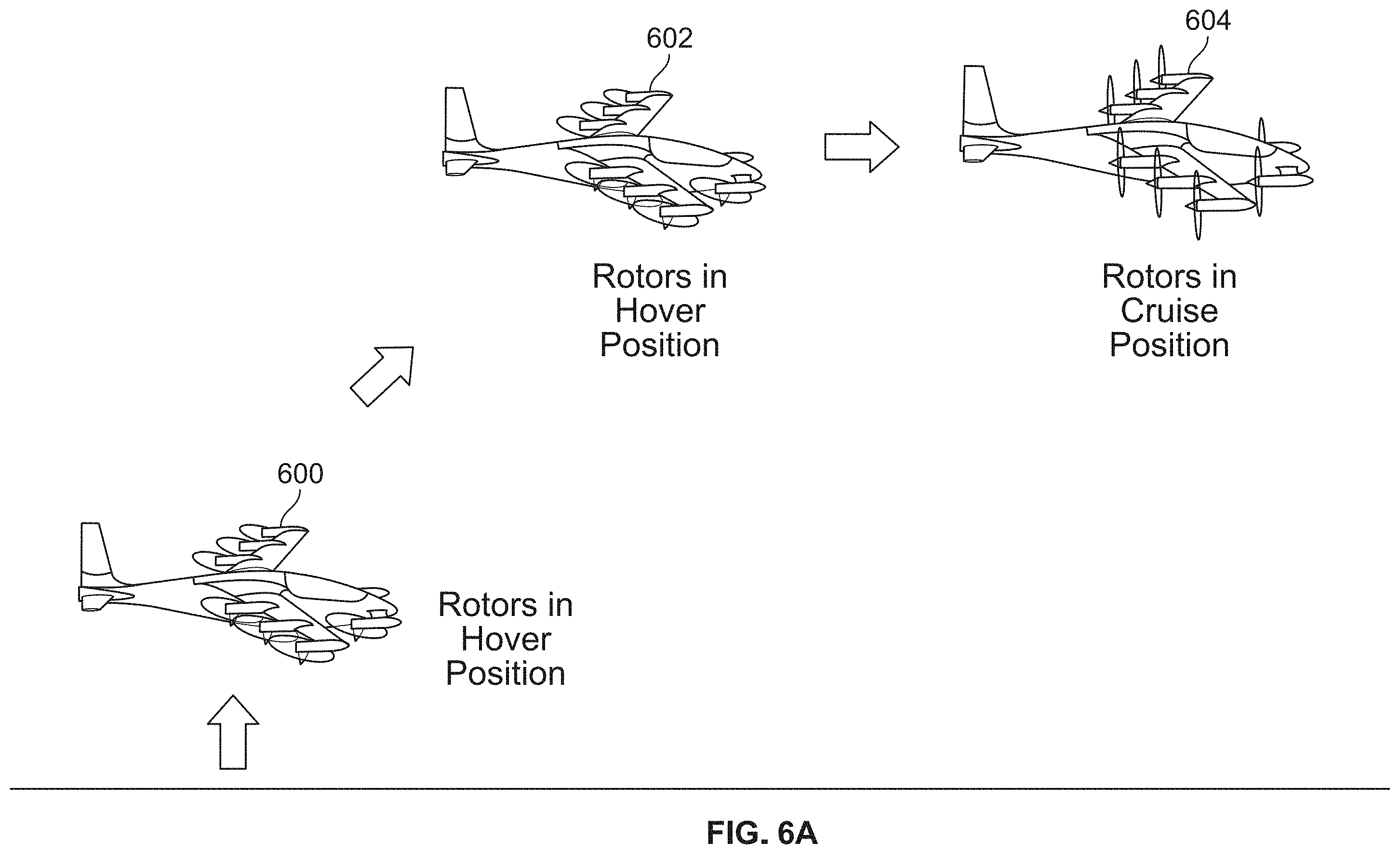 Patent US11787537 Figure 6 – Hybrid power systems for different modes of flight
