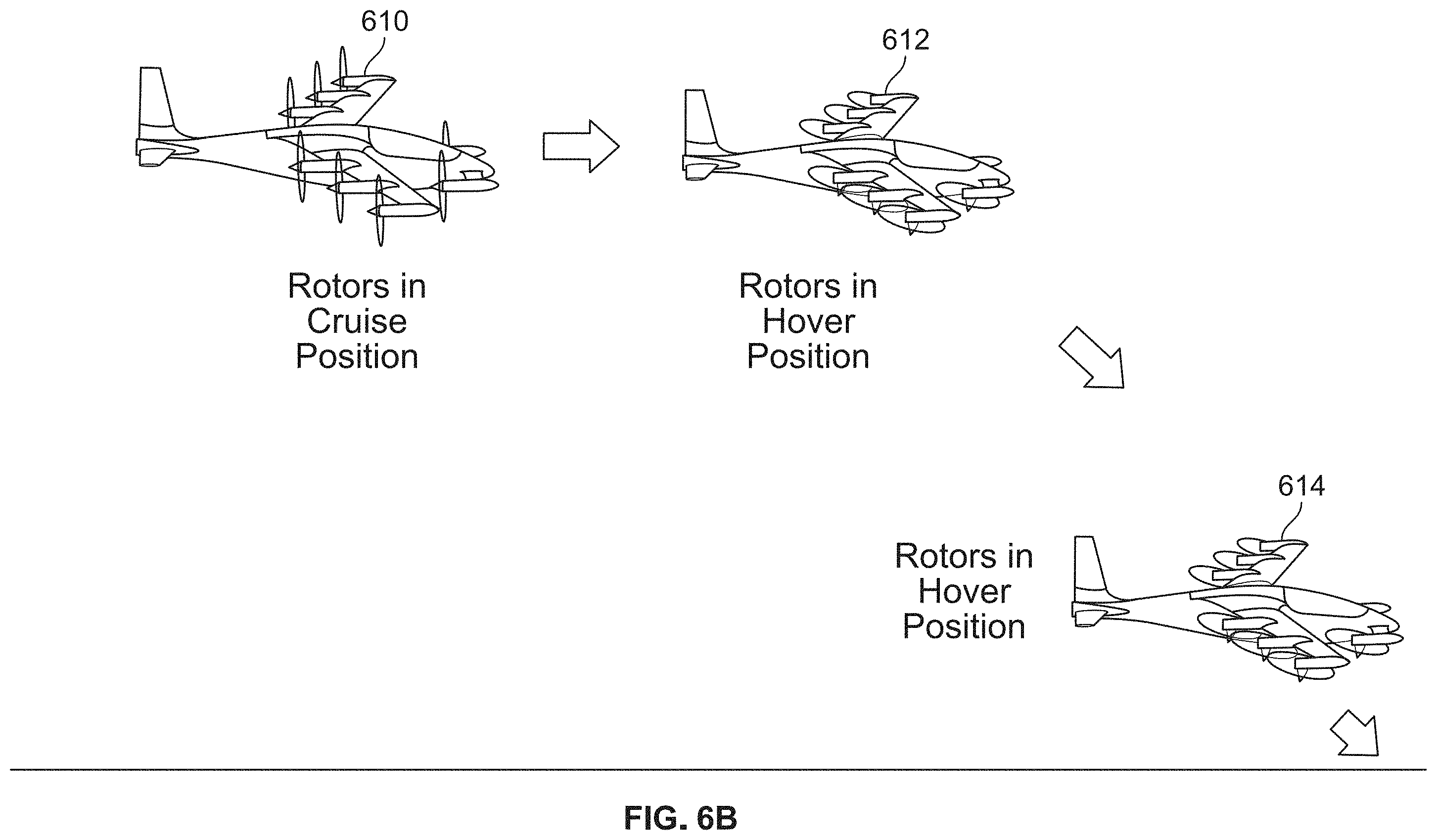Patent US11787537 Figure 7 – Hybrid power systems for different modes of flight