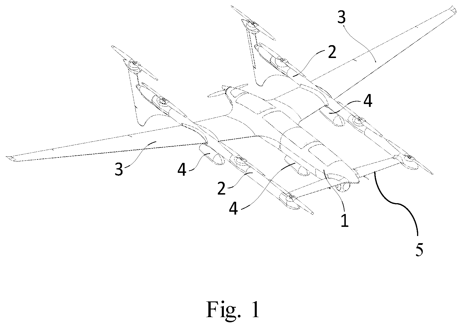 Patent US11787538 — Amphibious drone with detachable buoys — Figure 1
