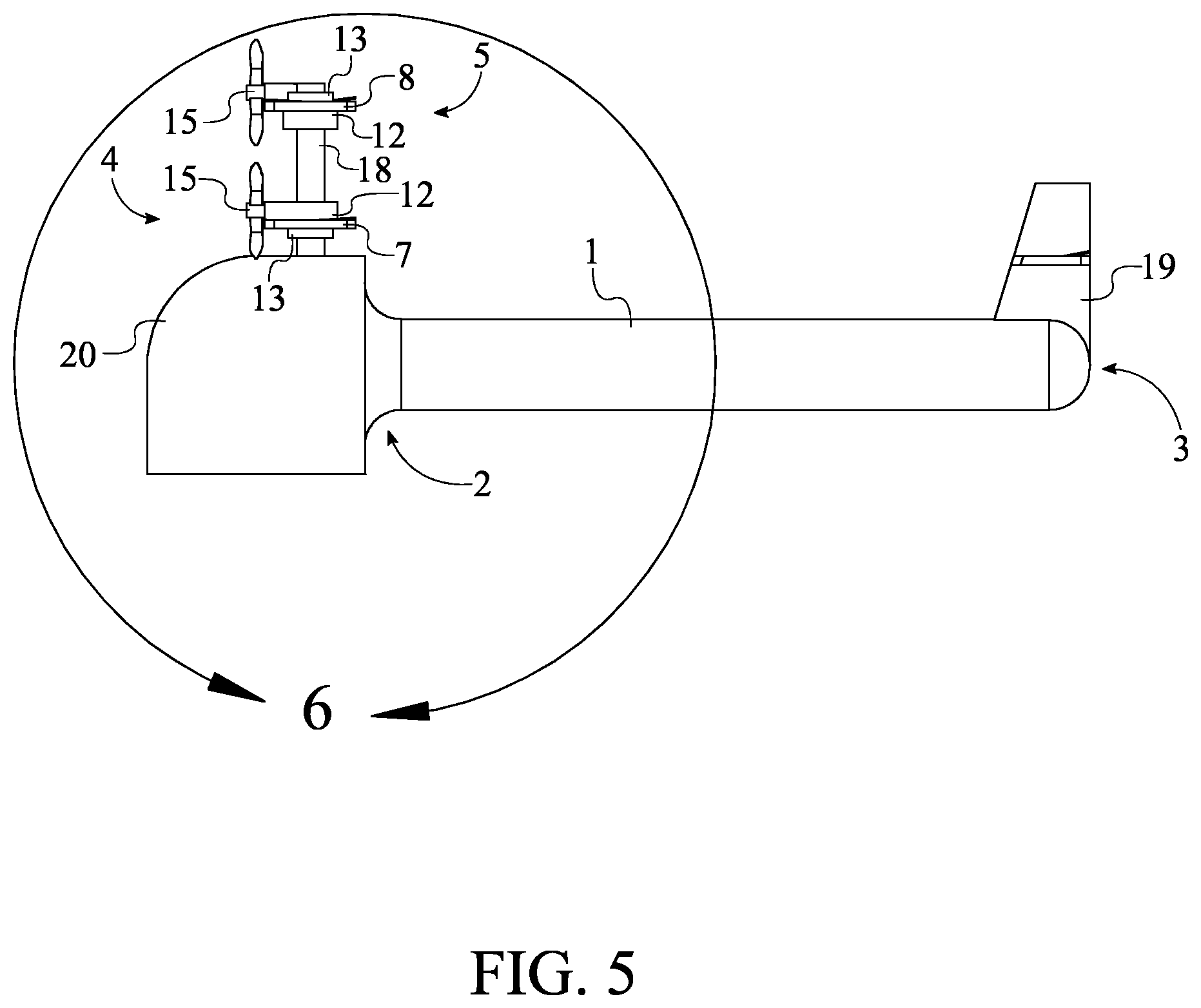 Patent US11787539 Figure 5 – Convertible aircraft system