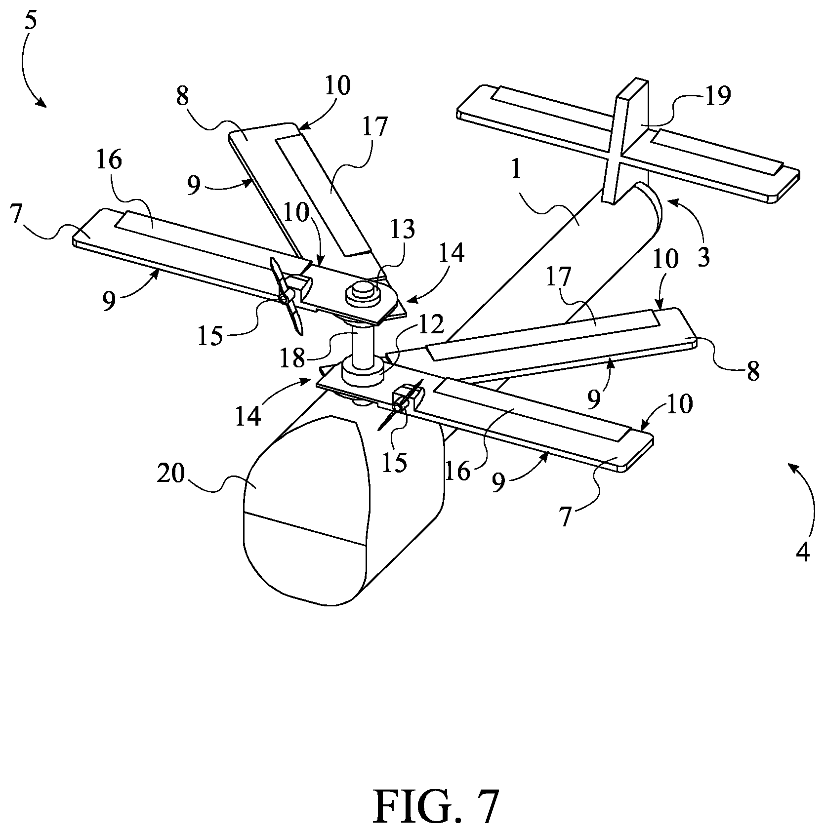 Patent US11787539 Figure 7 – Convertible aircraft system