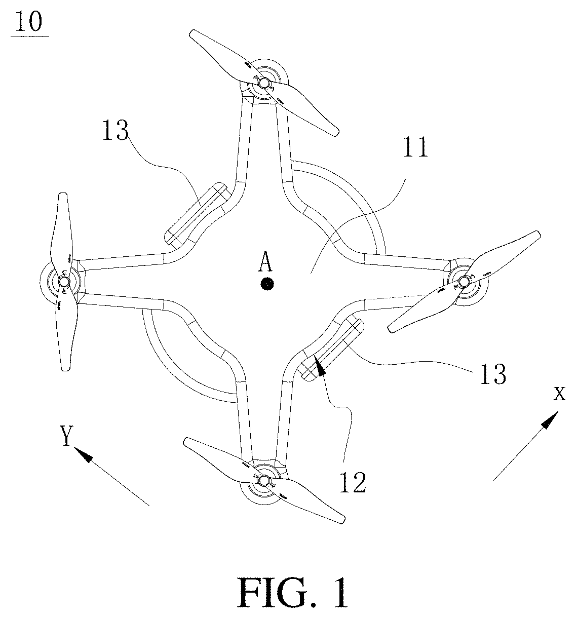 Patent US11787542 Figure 1 – Unmanned aerial vehicle