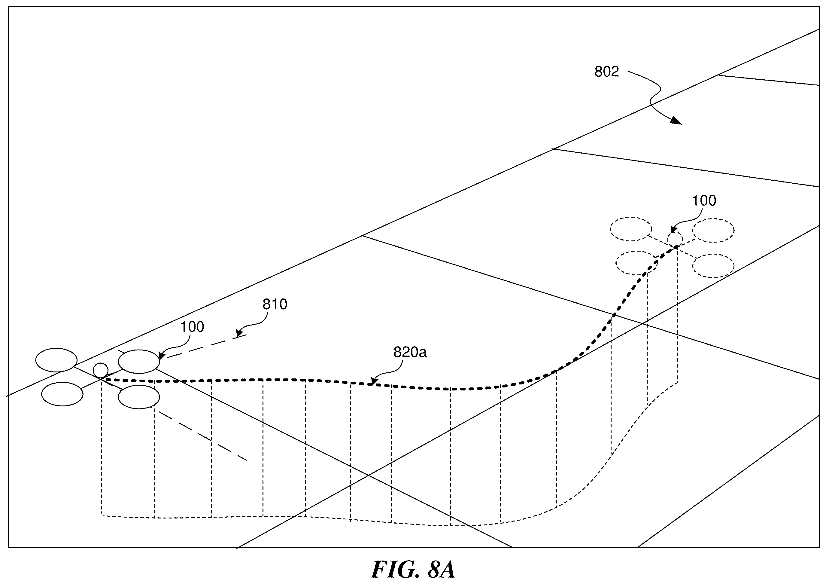 Patent US11787543 Figure 8 – Image space motion planning of an autonomous vehicle