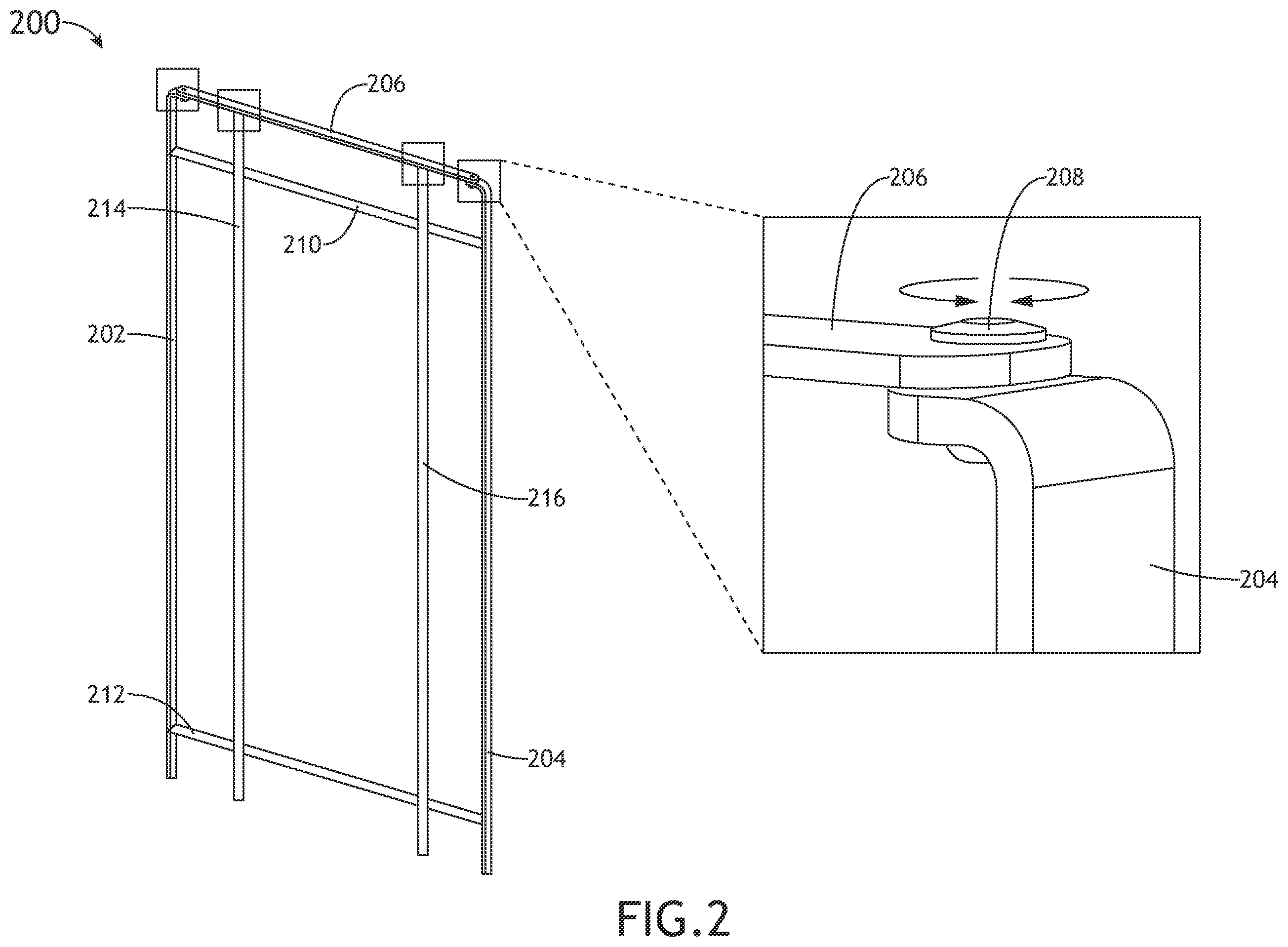 Patent US11787546 Figure 2 – Adjustable seal frame for floor mounted cabin attendant seats