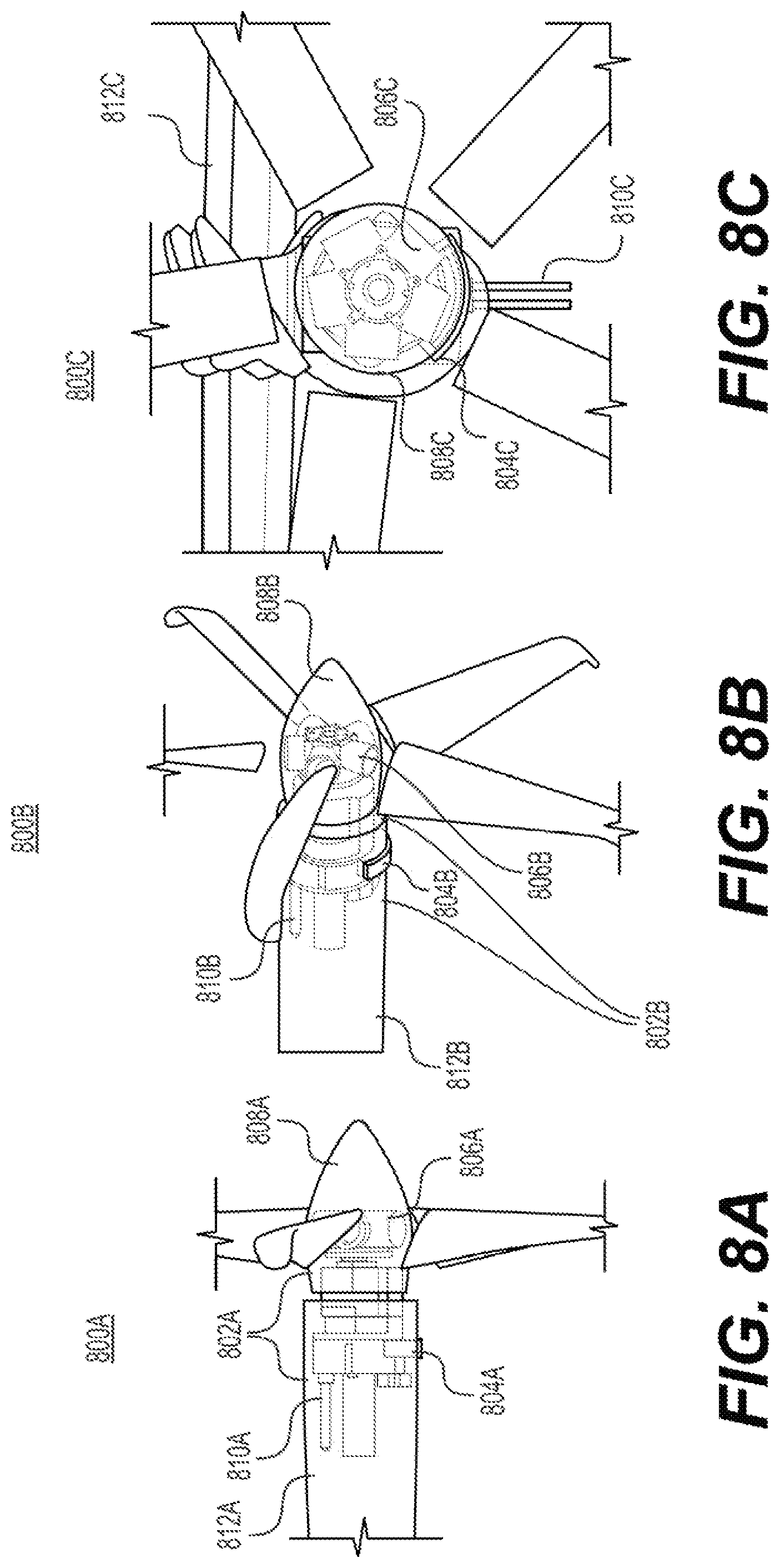 Patent US11787551 Figure 8 – Vertical takeoff and landing aircraft electric engine configuration